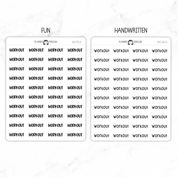 Workout Script Stickers // #SC-13