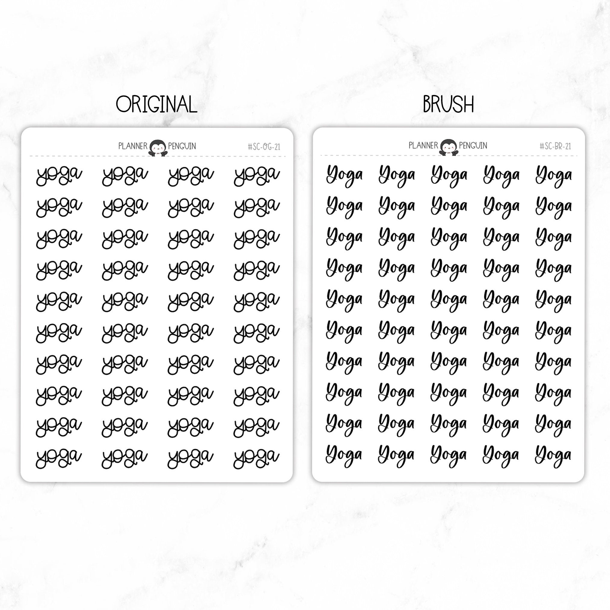 Yoga Script Stickers
