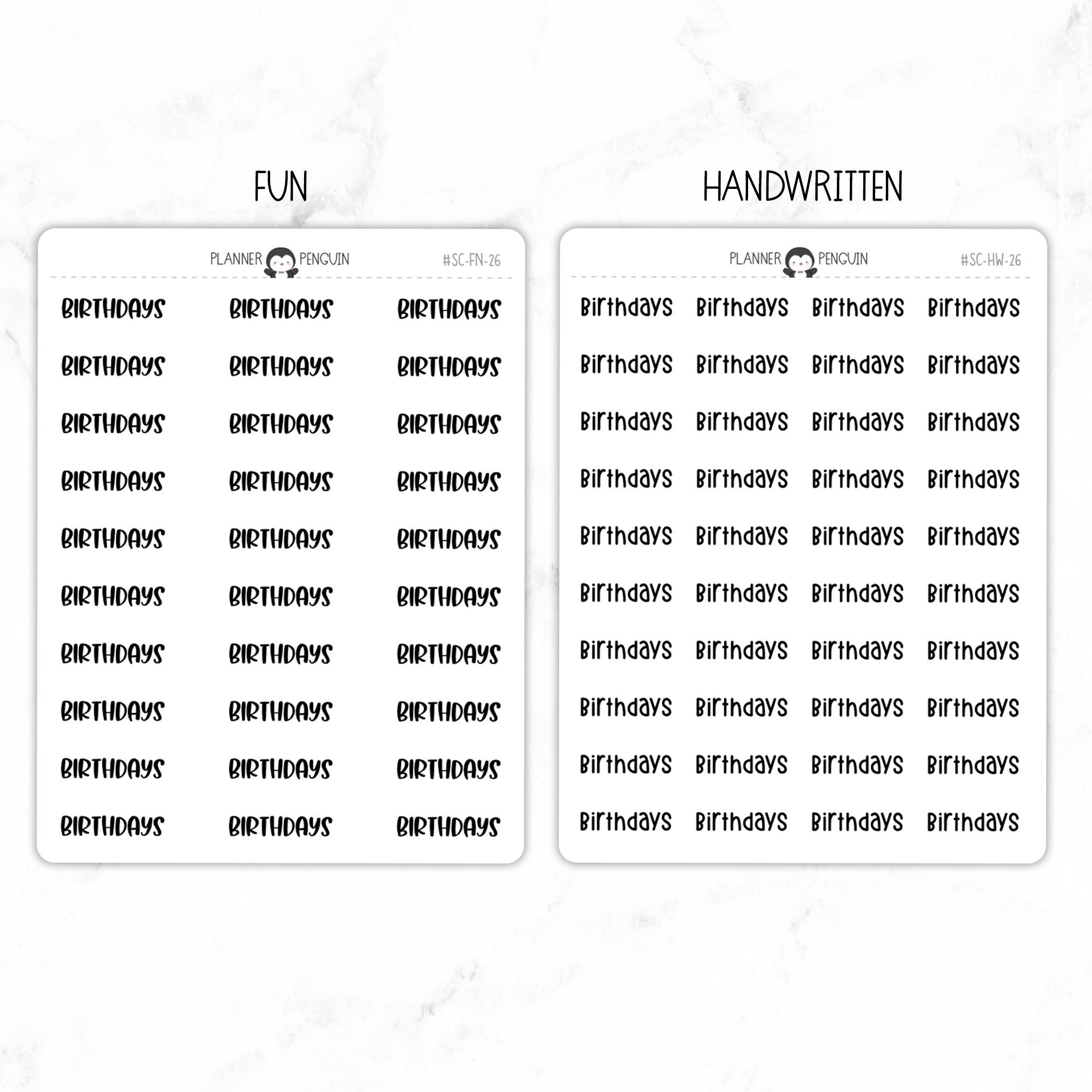 Birthdays Script Stickers