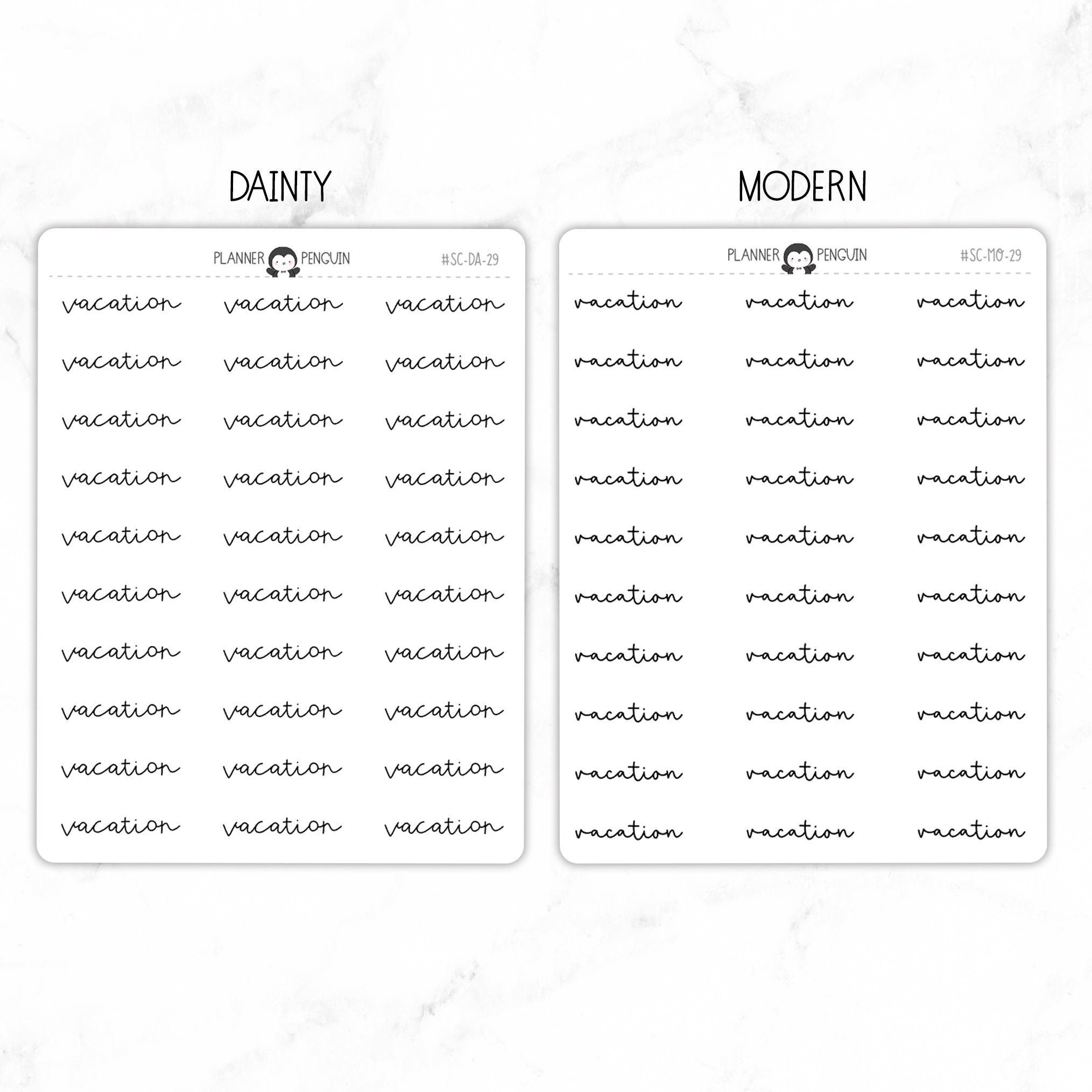 Vacation Script Stickers