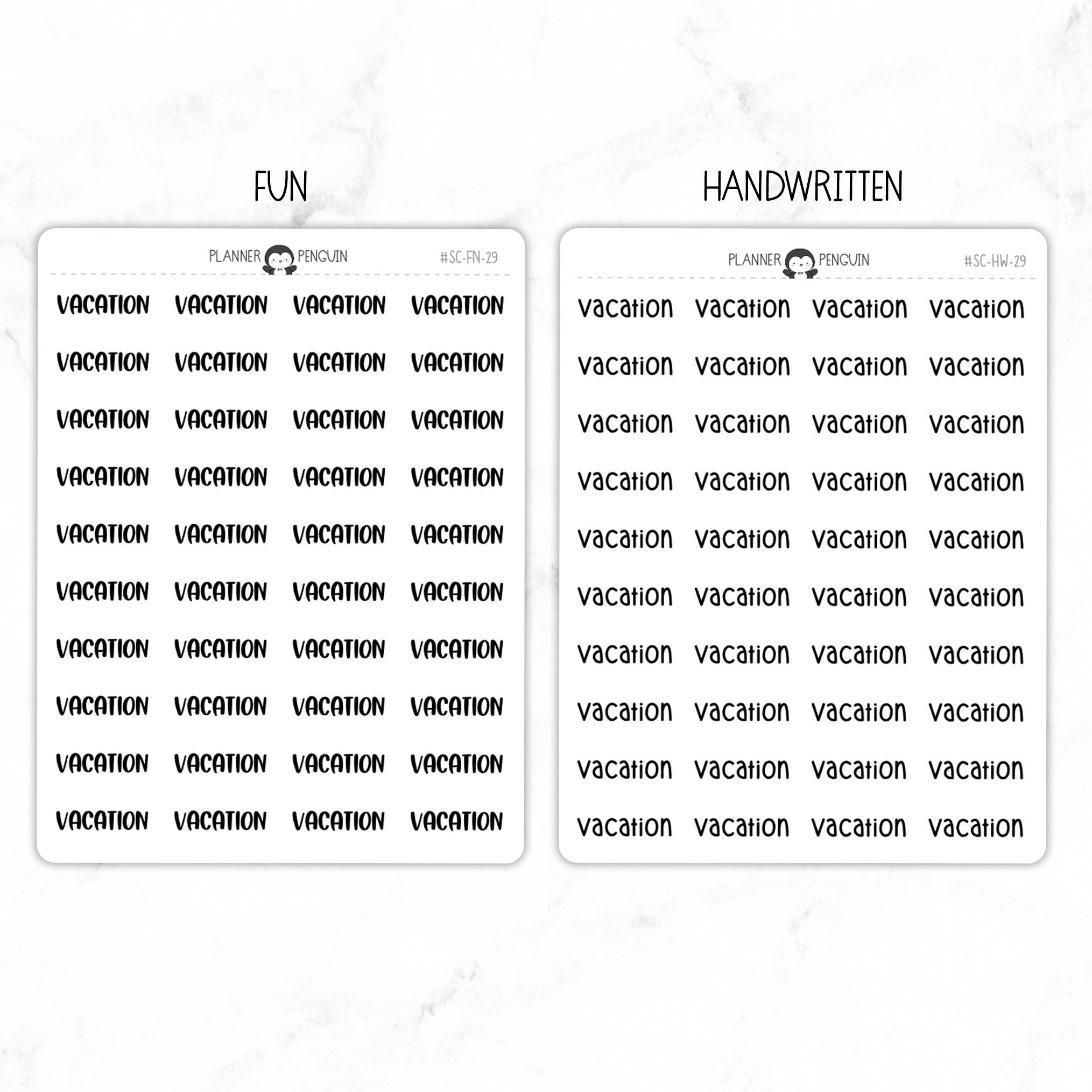 Vacation Script Stickers