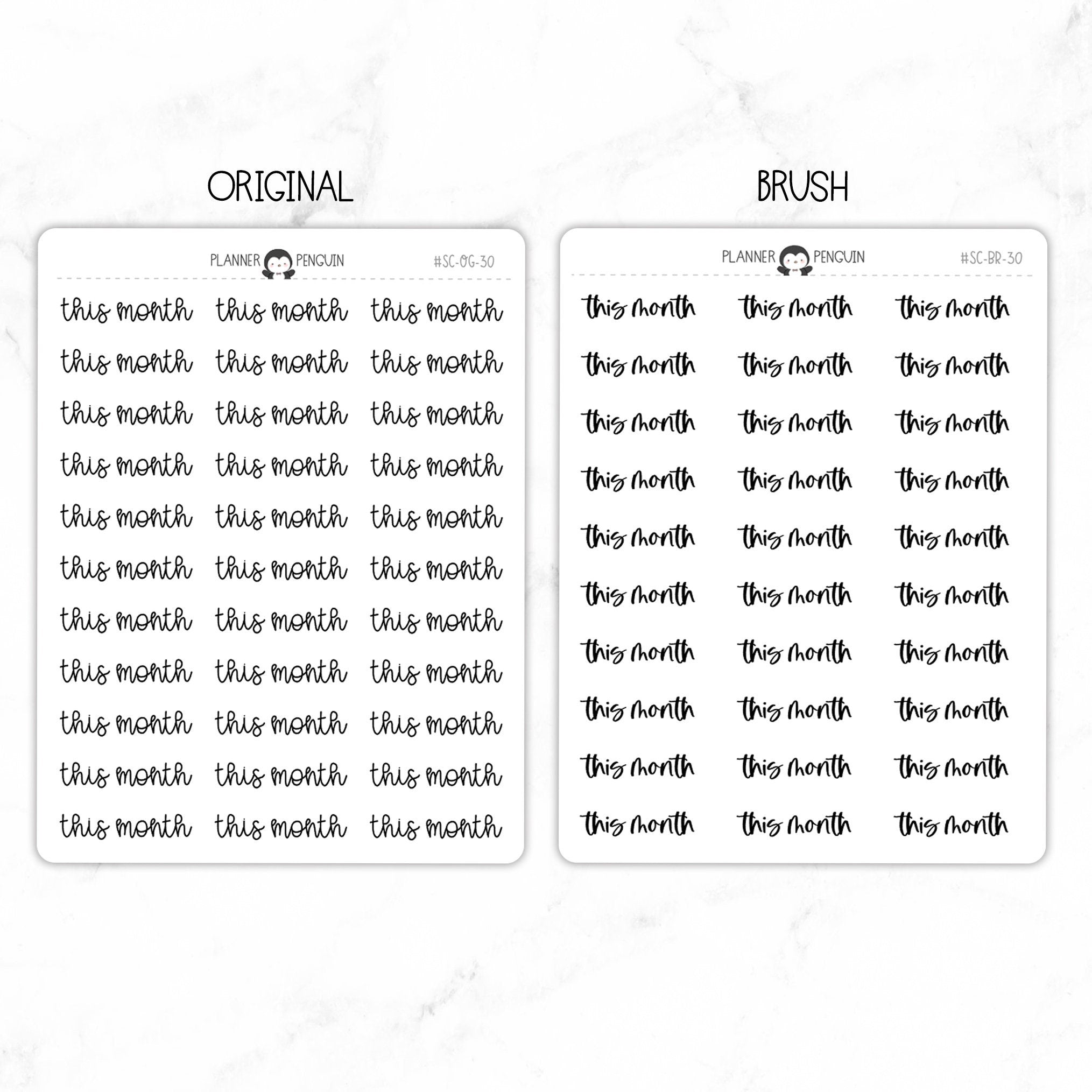 This Month Script Stickers