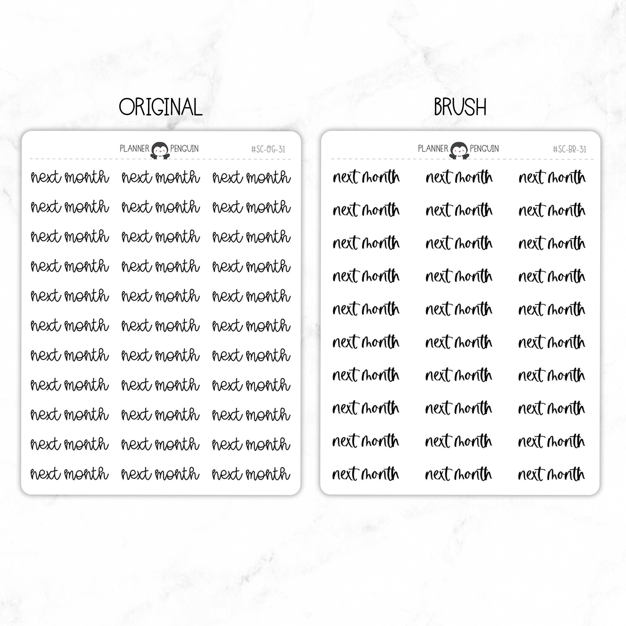 Next Month Script Stickers