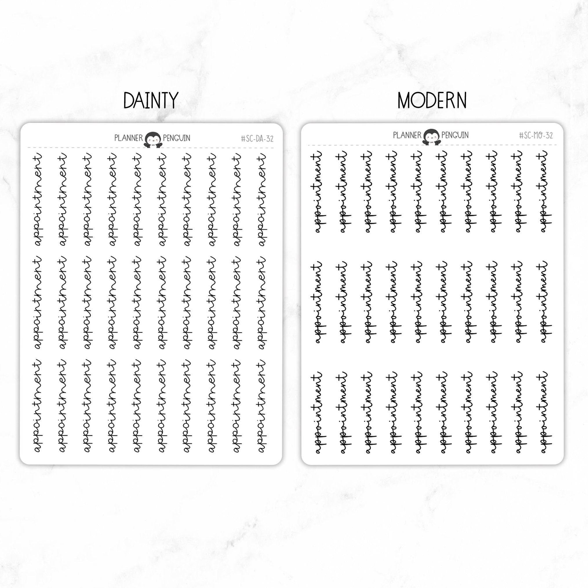 Appointment Script Stickers