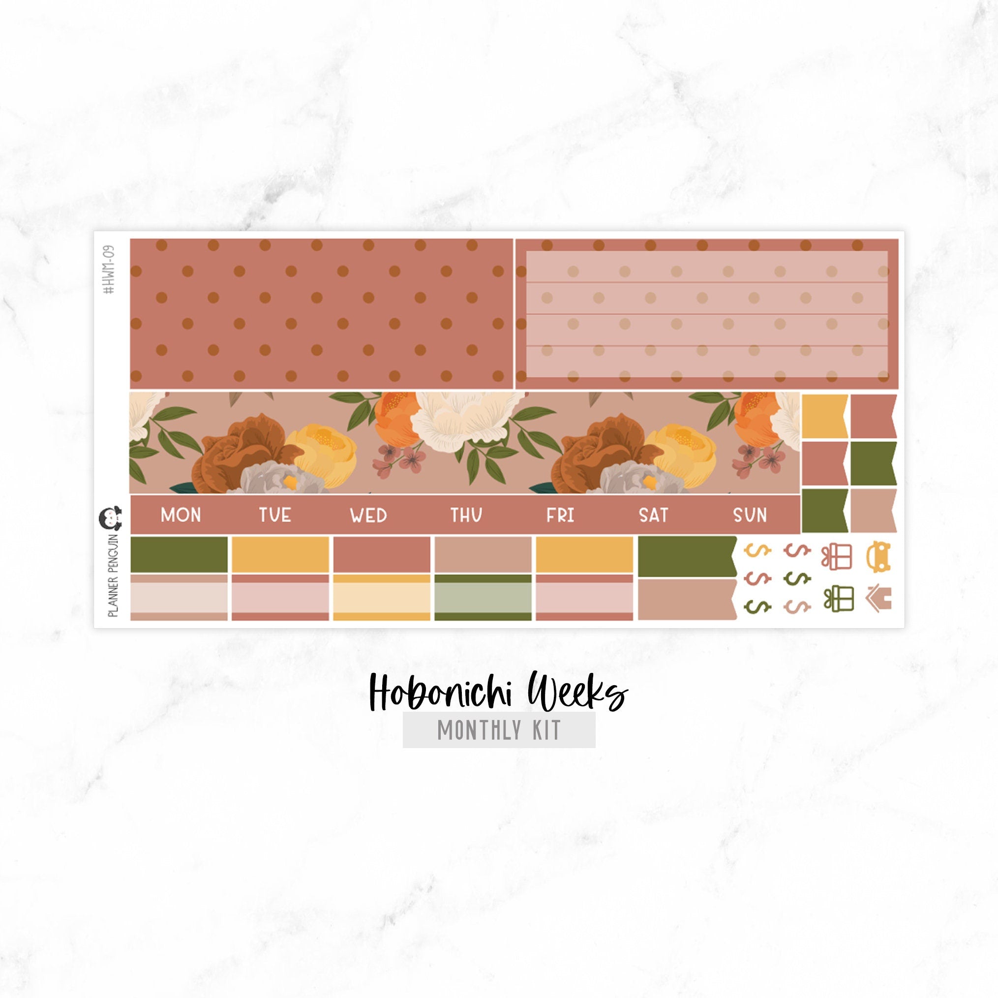 Autumn Floral Undated Hobonichi Monthly Kit