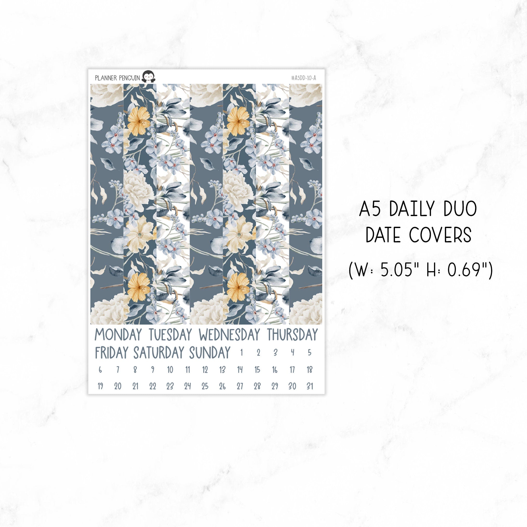 Winter Flowers A5 Daily Duo Sticker Kit