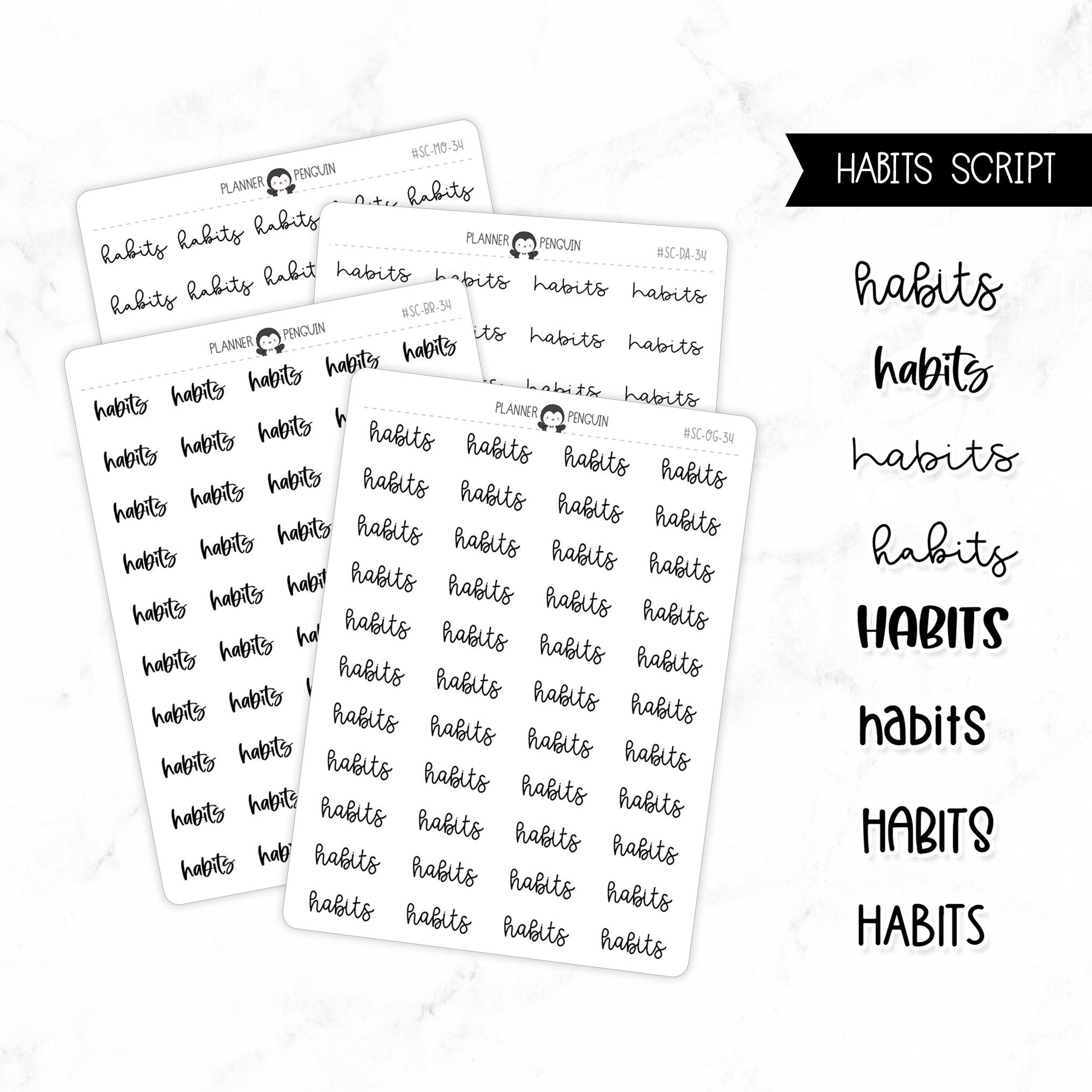 Habits Script Stickers