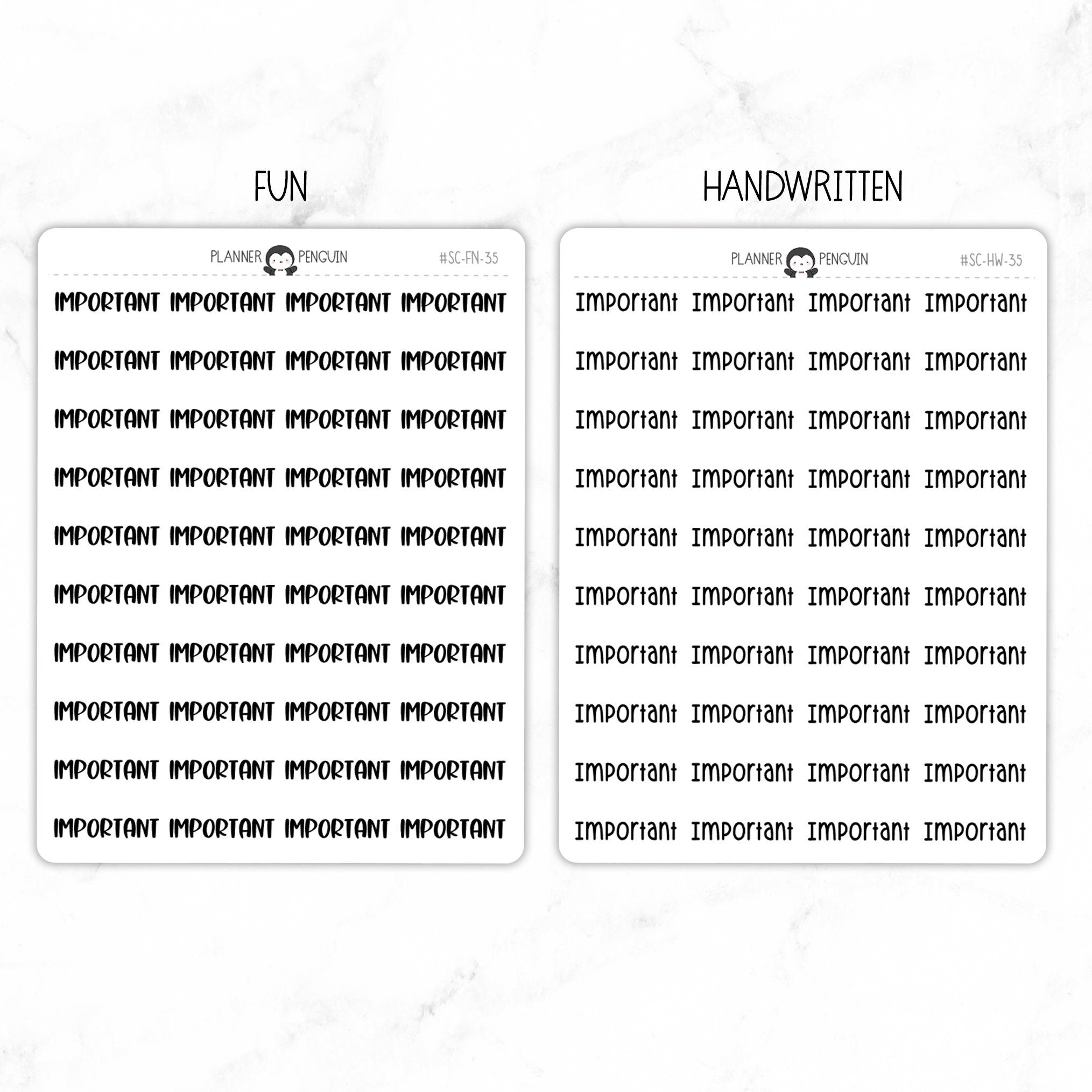 Important Script Stickers