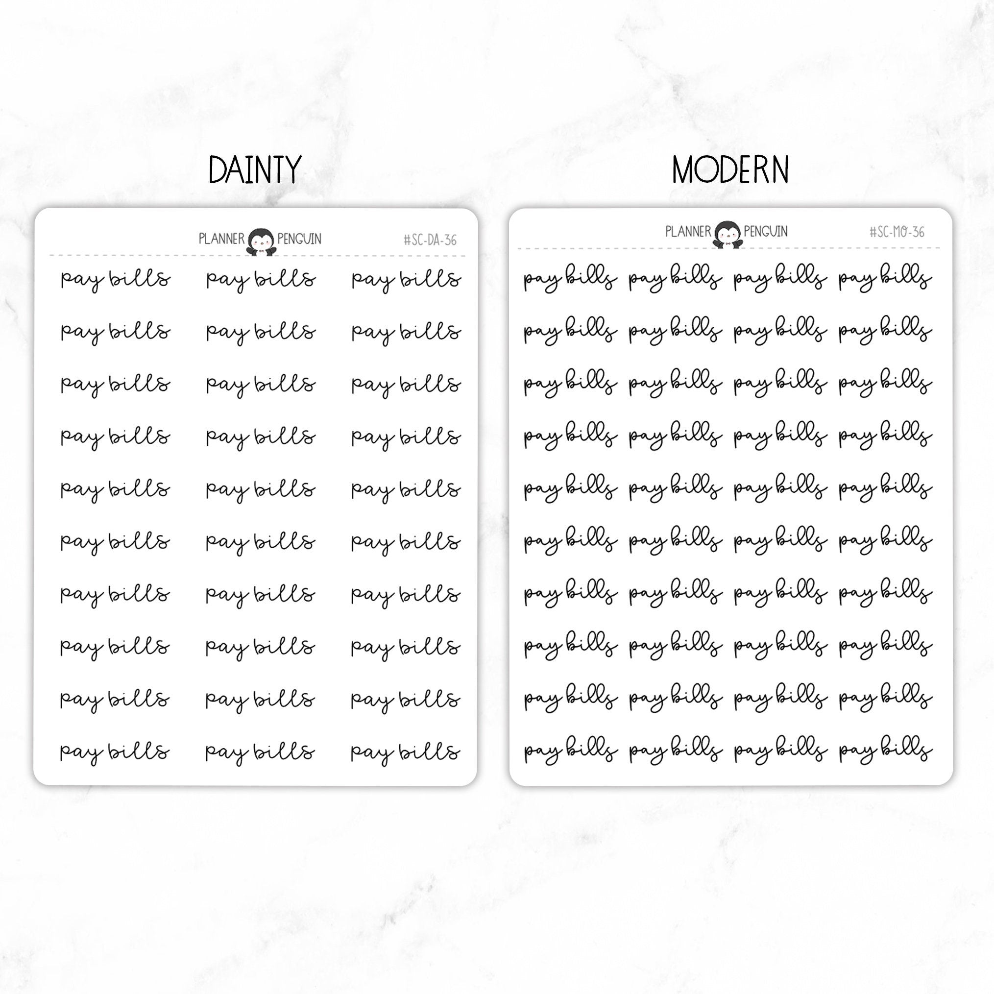 Pay Bills Script Stickers