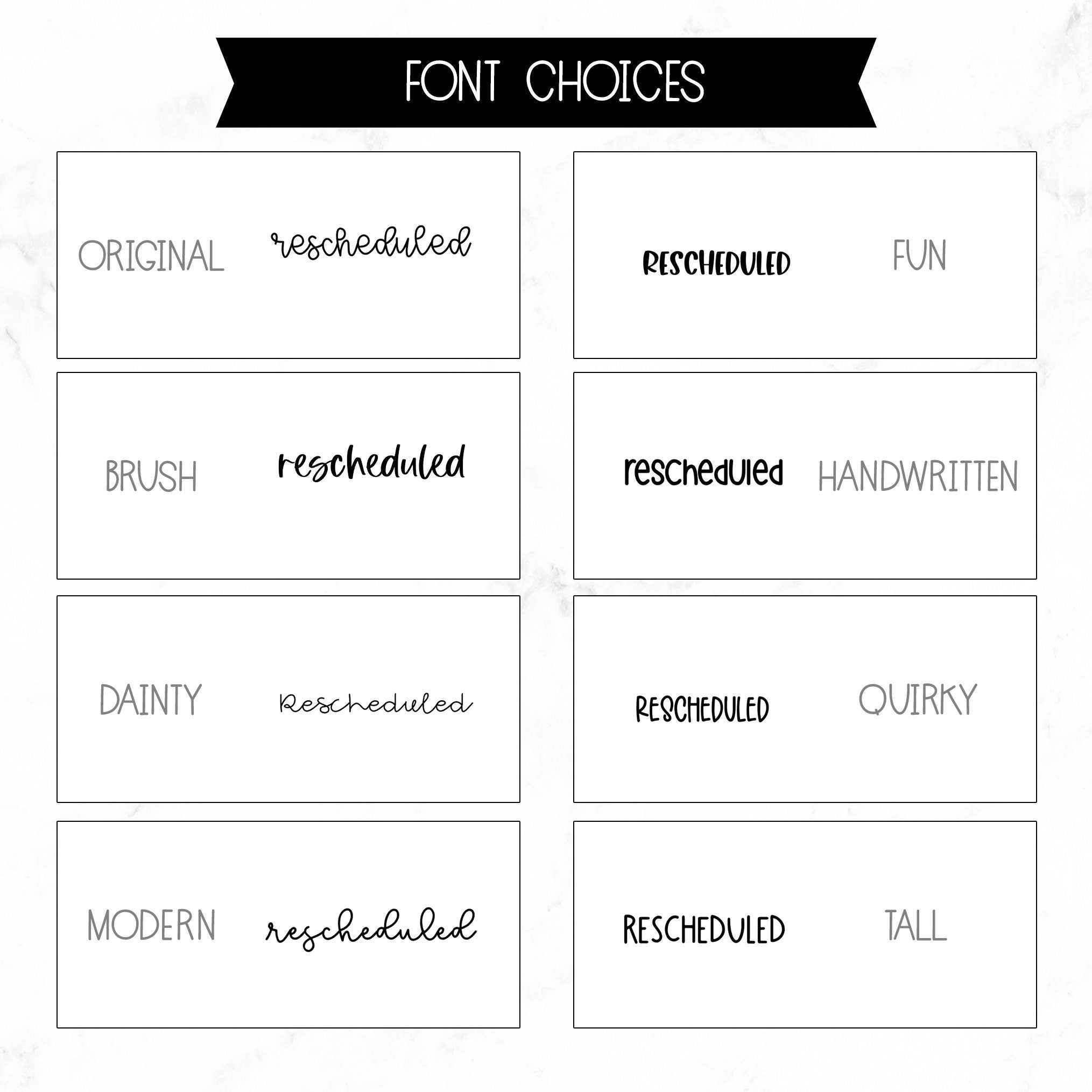 Rescheduled Script Stickers