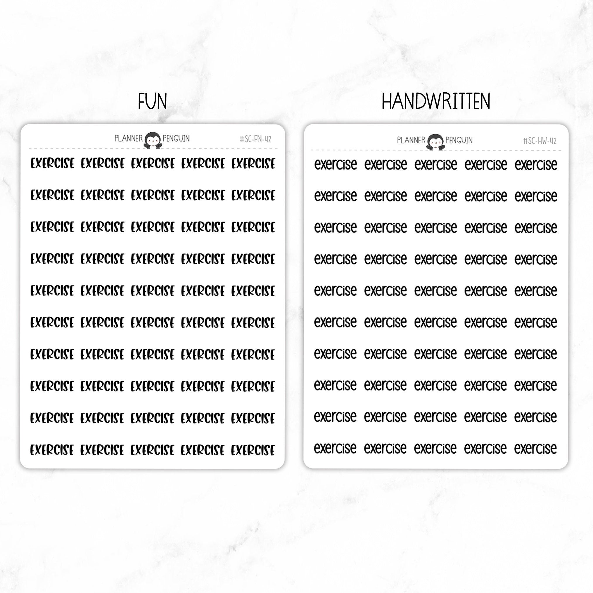 Exercise Script Stickers