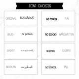 No School Script Stickers