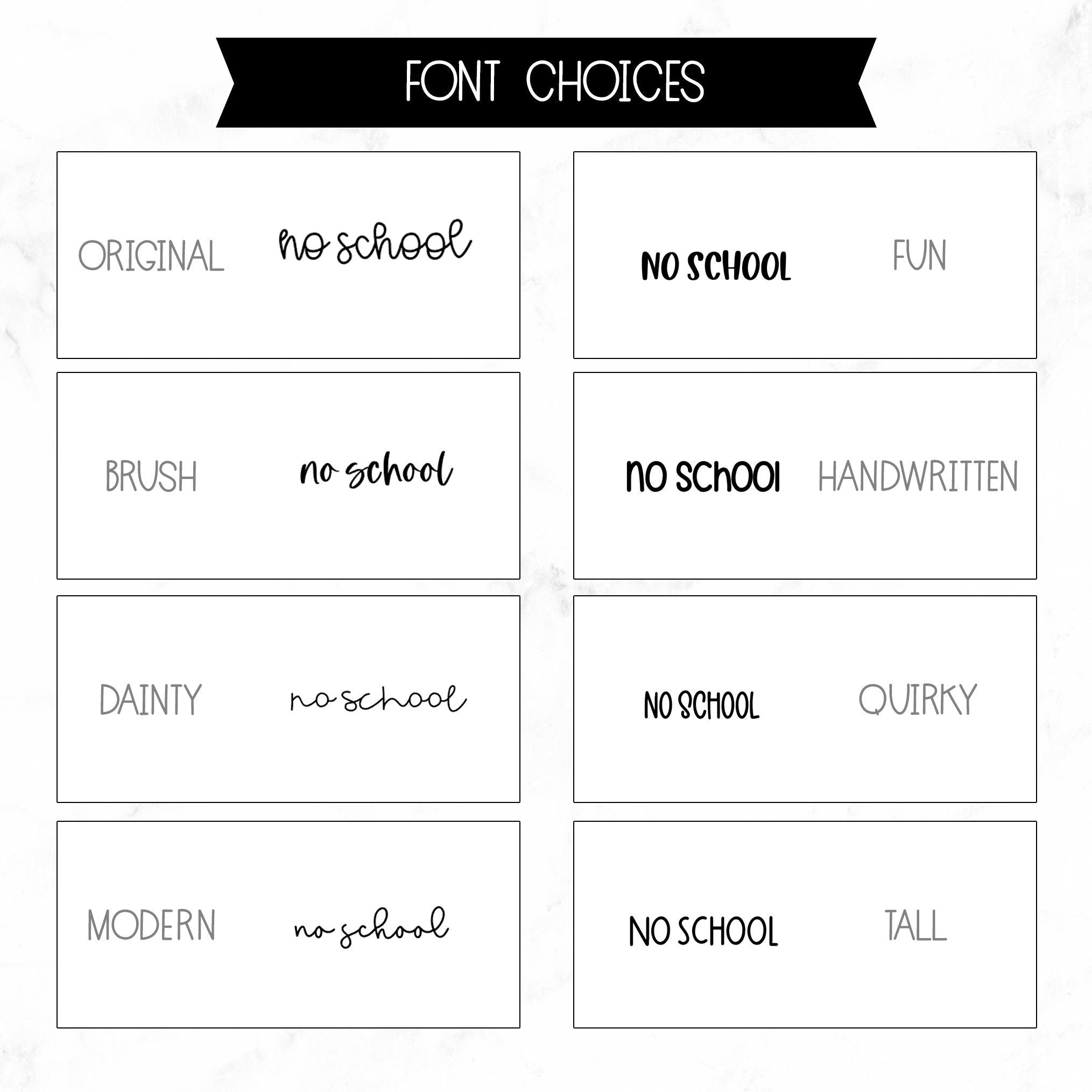 No School Script Stickers