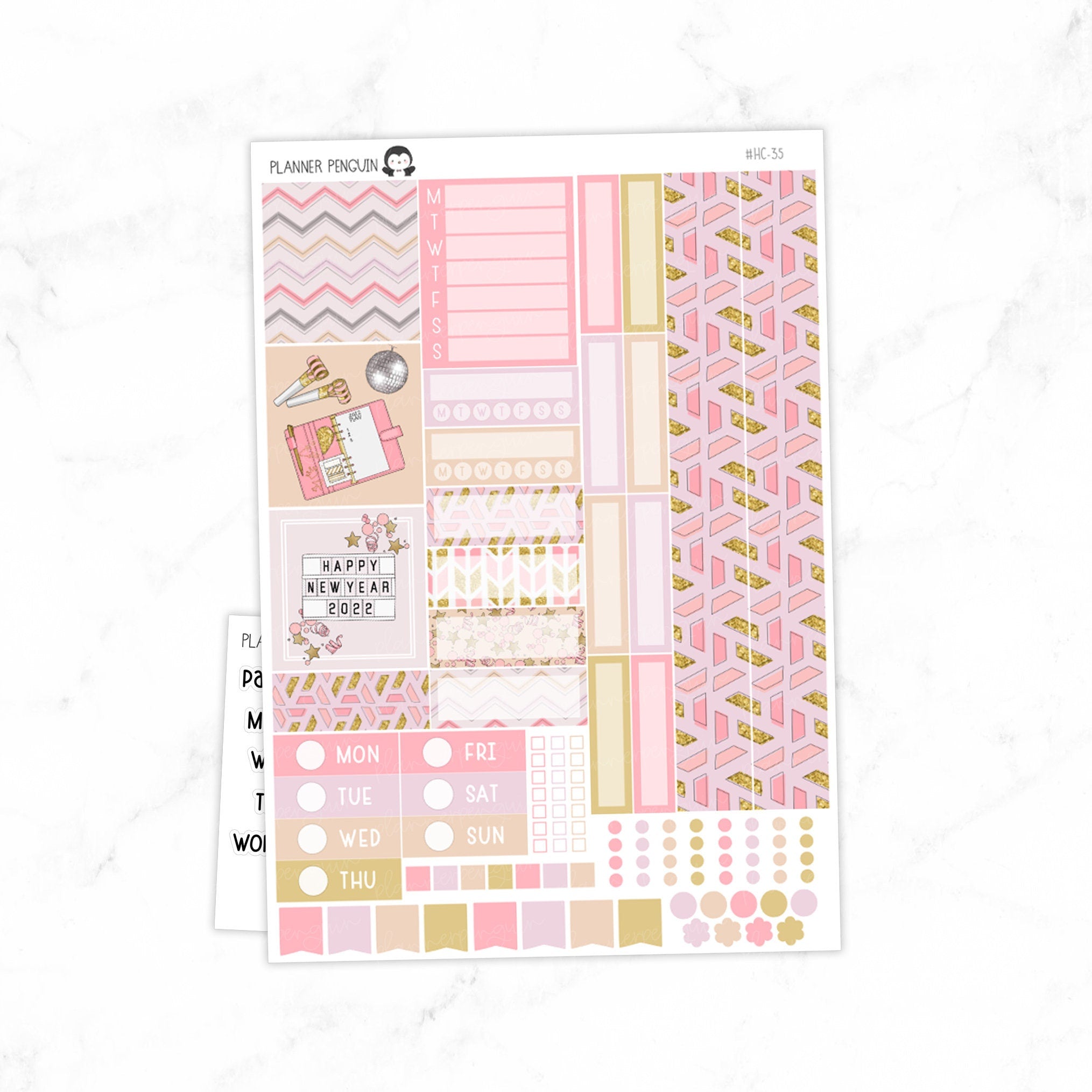 New Year Hobonichi Cousin A5 Weekly Sticker Kit// #HC-35