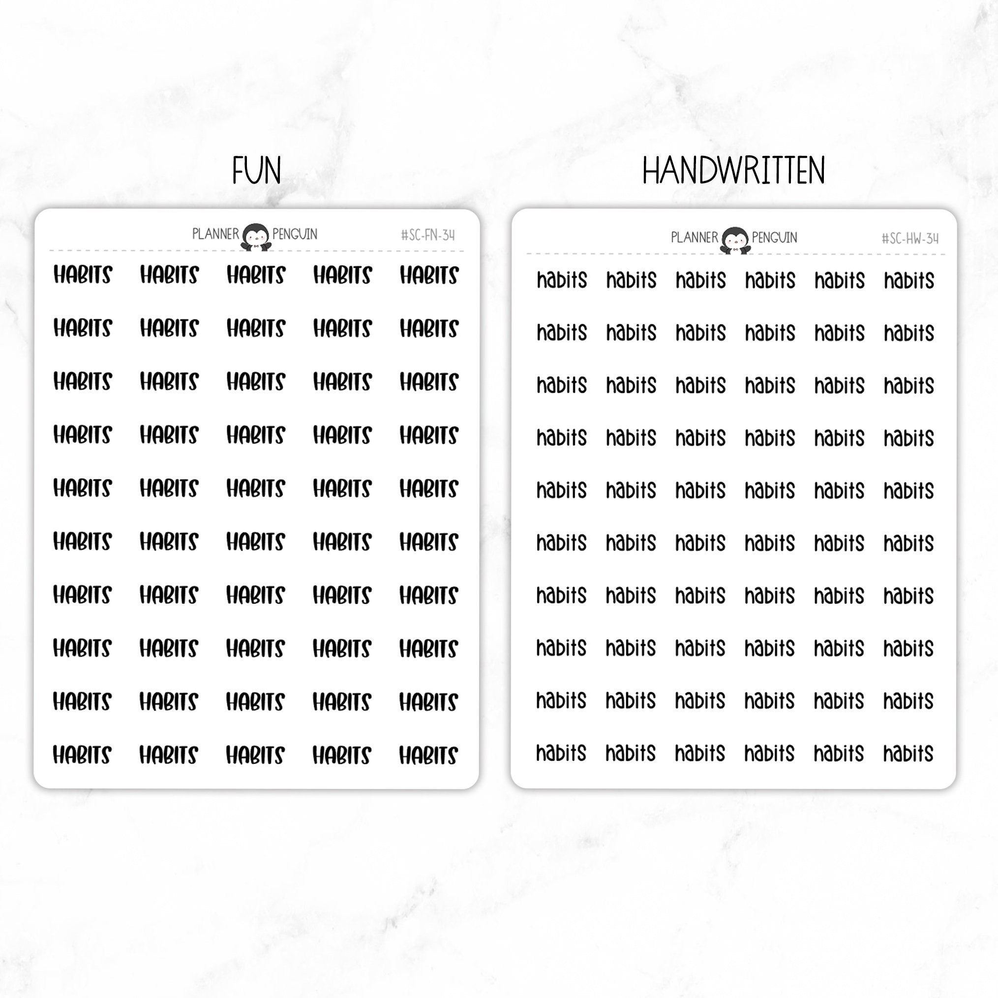 Habits Script Stickers