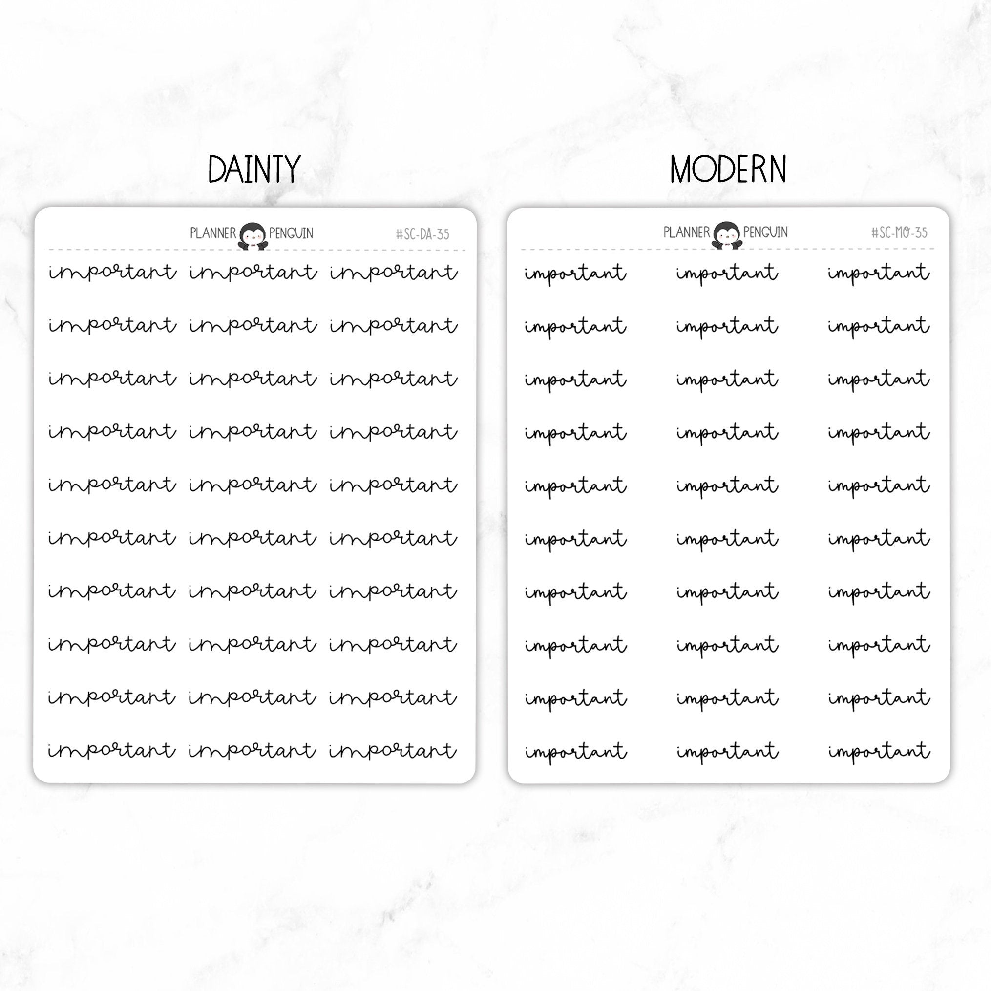 Important Script Stickers