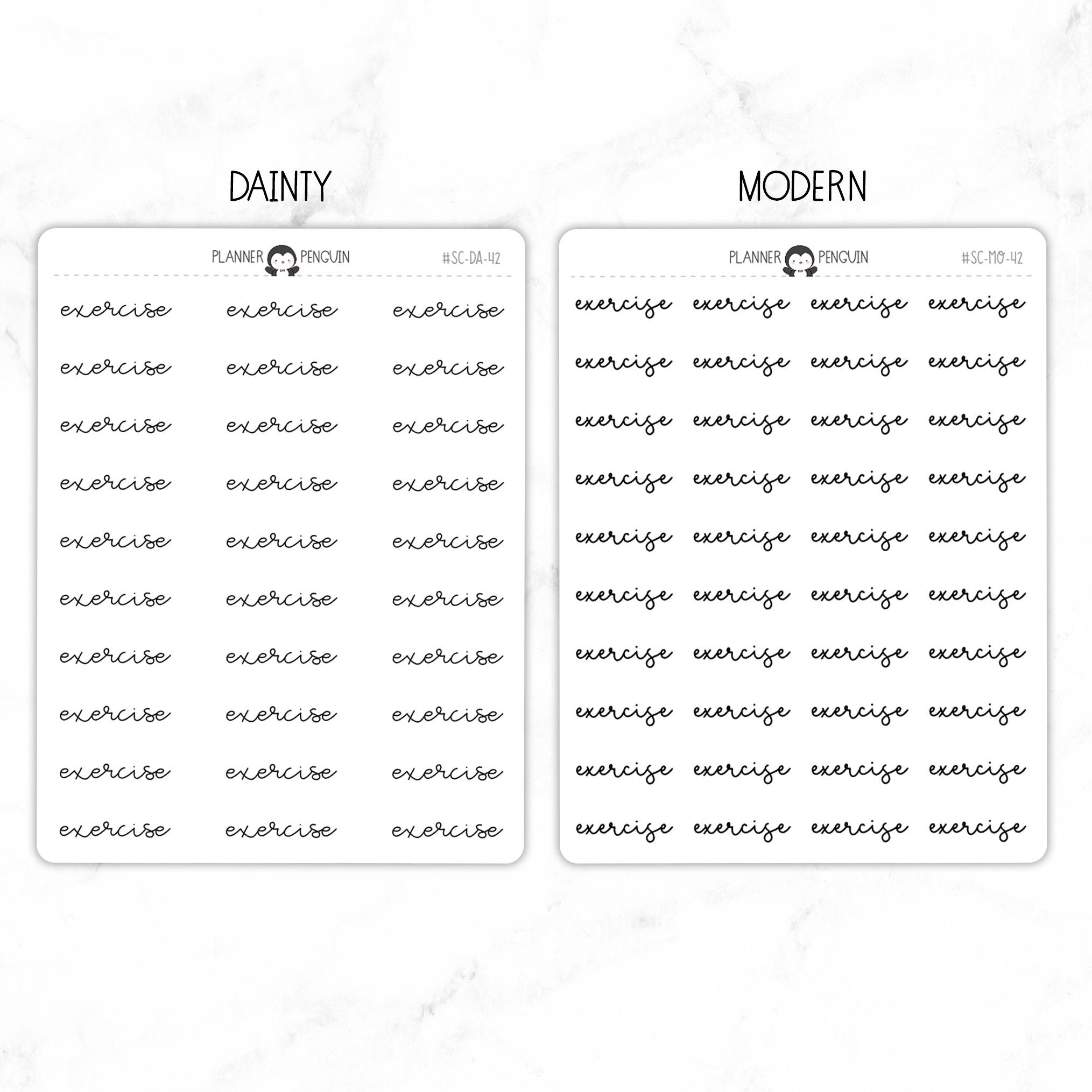 Exercise Script Stickers