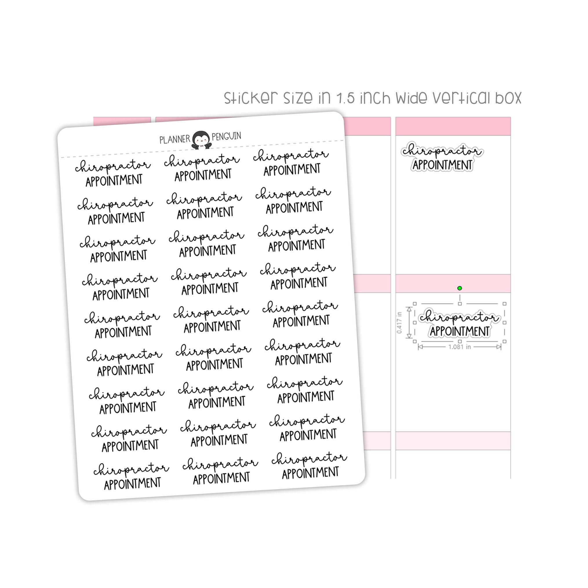 Chiropractor Appointment Typography stickers