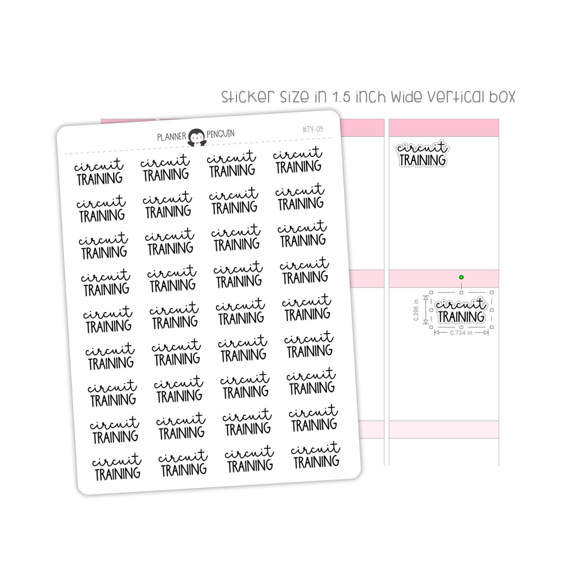 Circuit Training Fitness Typography stickers