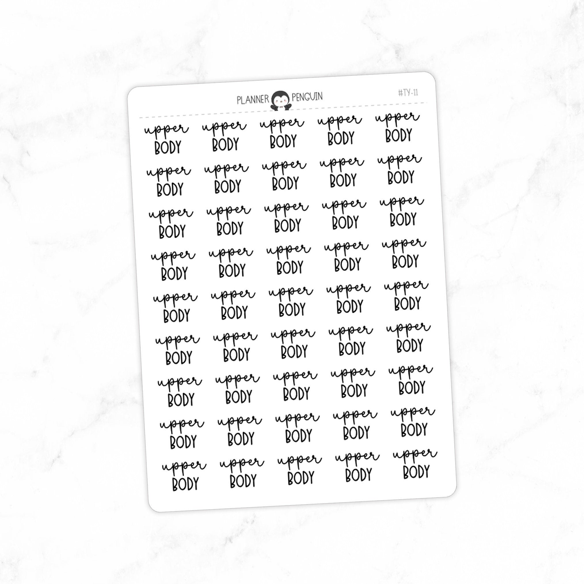 Upper Body Fitness Typography stickers