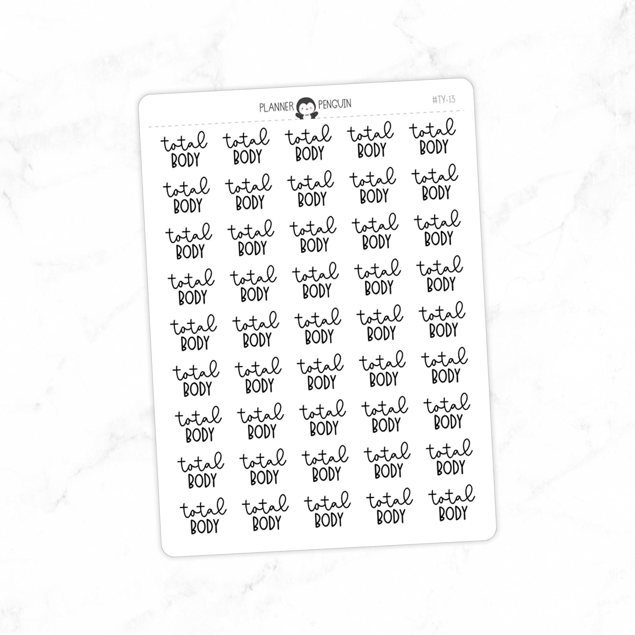 Total Body Fitness Typography stickers
