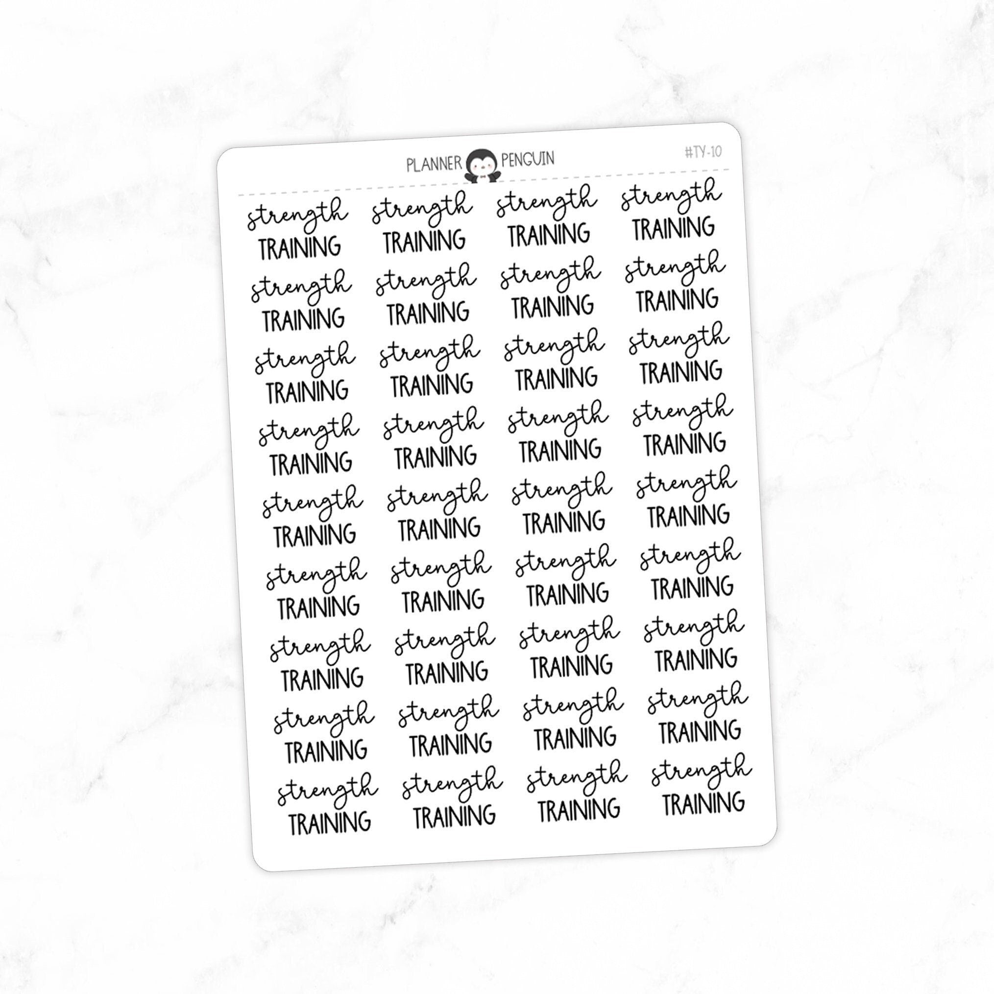 Strength Training Fitness Typography stickers