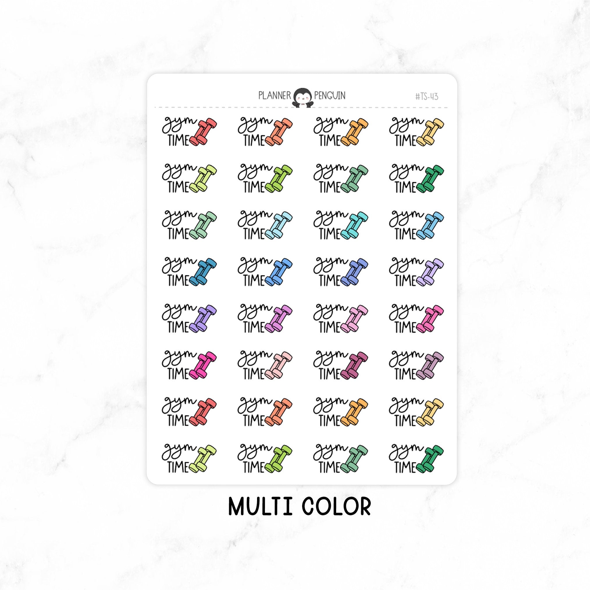 Gym Time - Icon Script Stickers // #TS-43