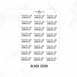 Time To Workout - Icon Script Stickers