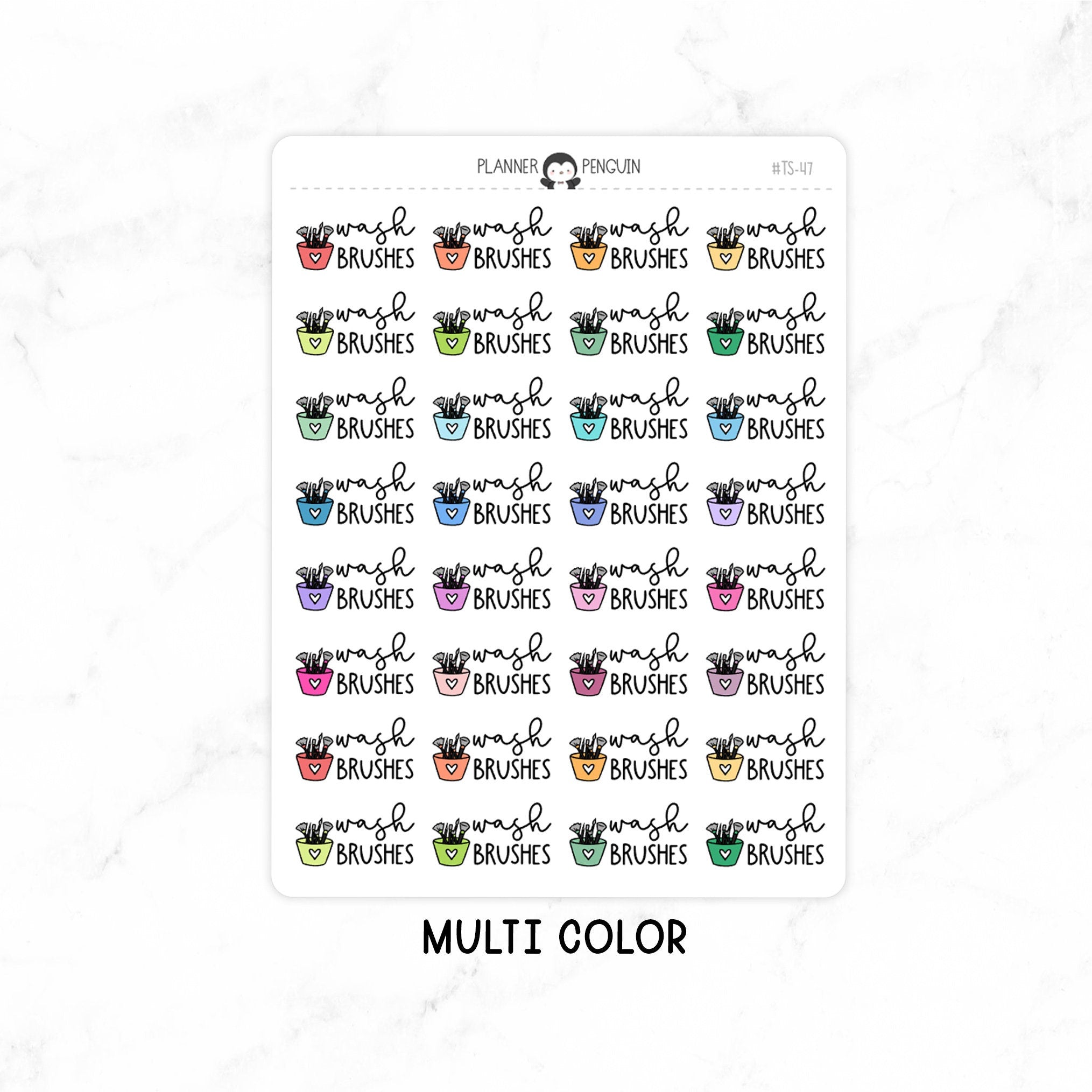 Wash Brushes - Icon Script Stickers