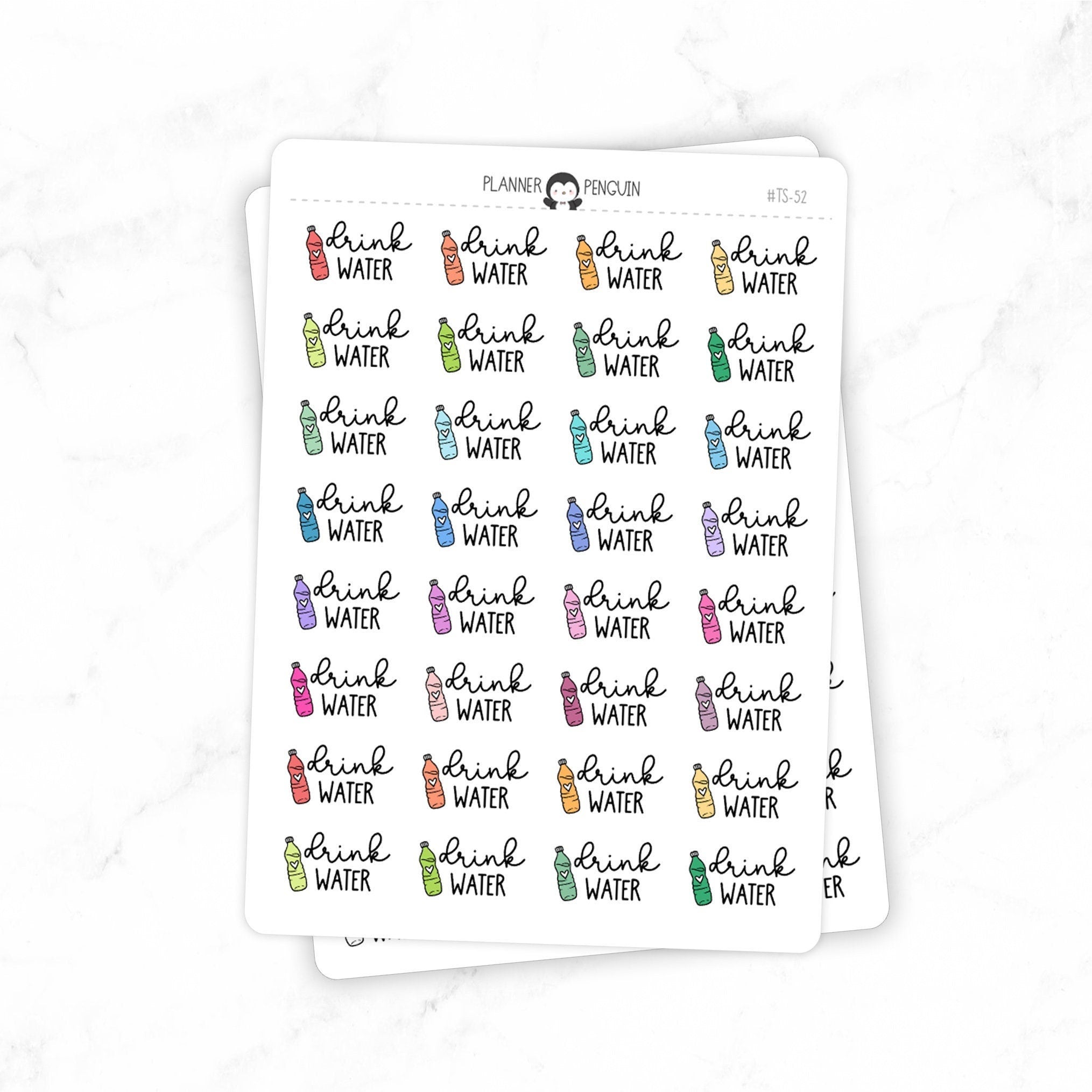 Drink Water - Icon Script Stickers