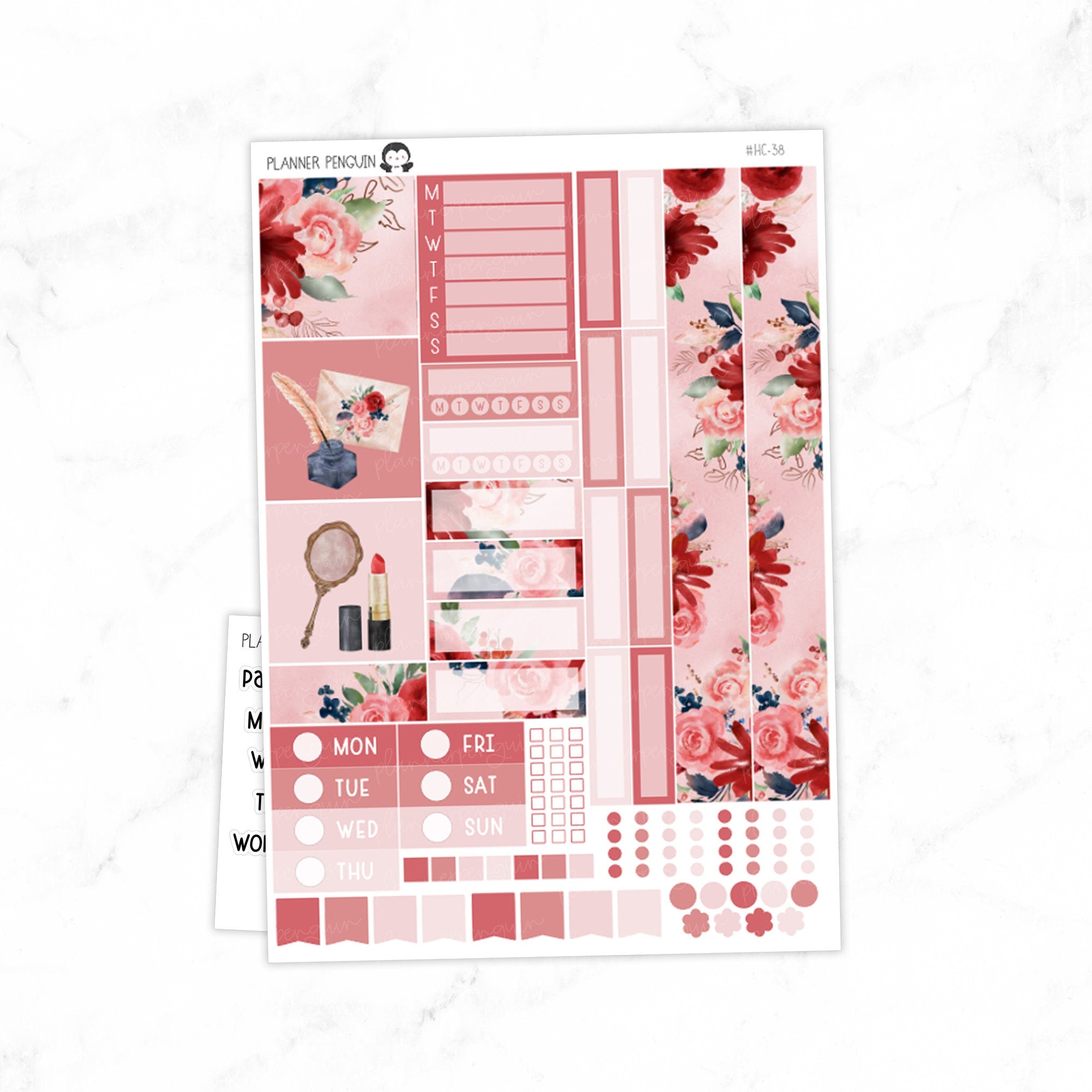 Vintage Romance Hobonichi Cousin A5 Weekly Sticker Kit// #HC-38