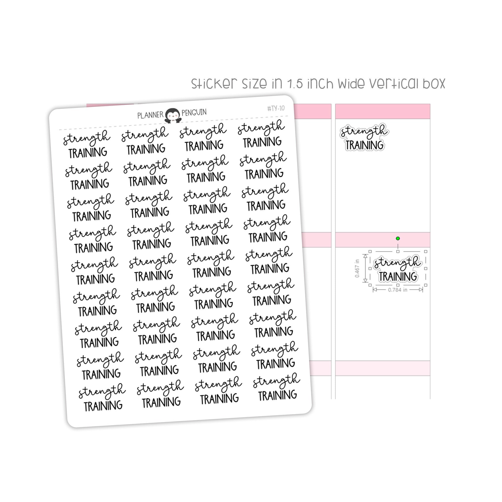 Strength Training Fitness Typography stickers