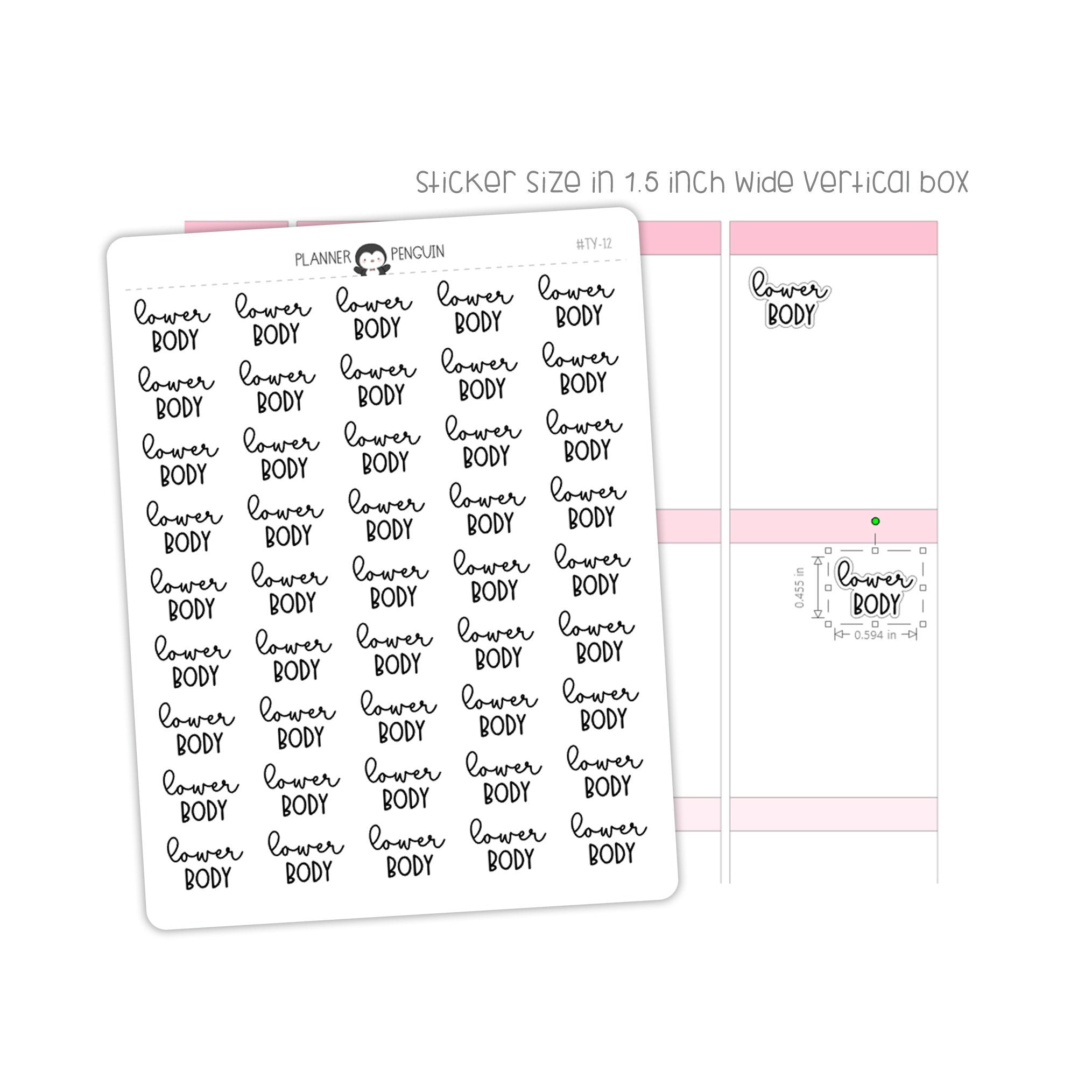 Lower Body Fitness Typography stickers