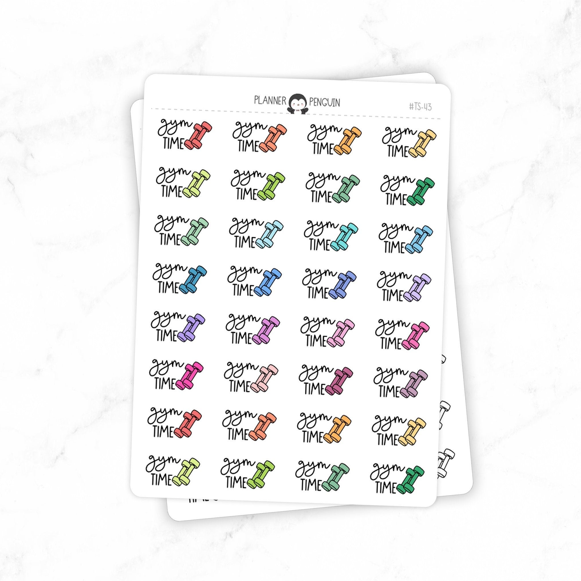 Gym Time - Icon Script Stickers // #TS-43
