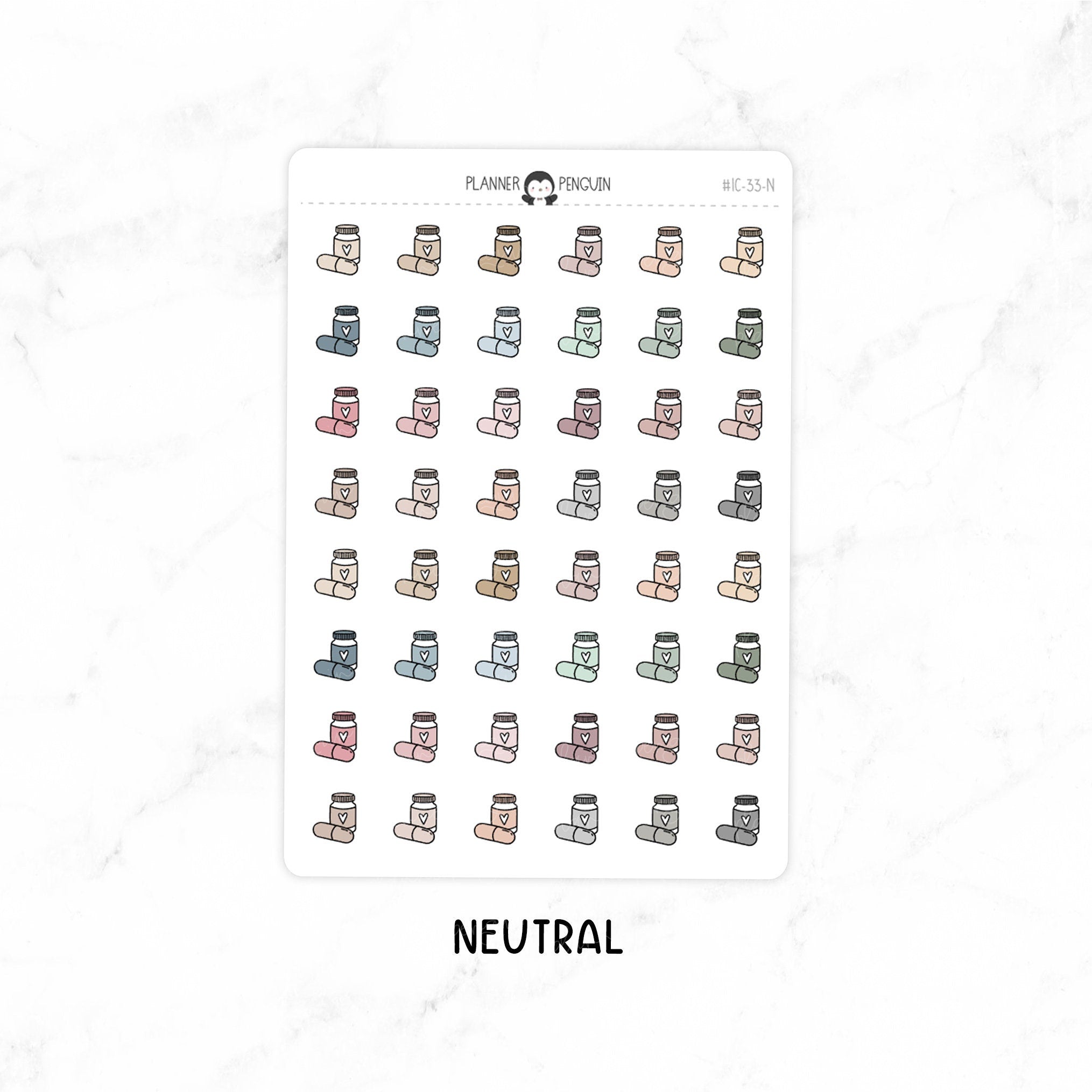 Vitamins Medication - Doodle Icon Stickers