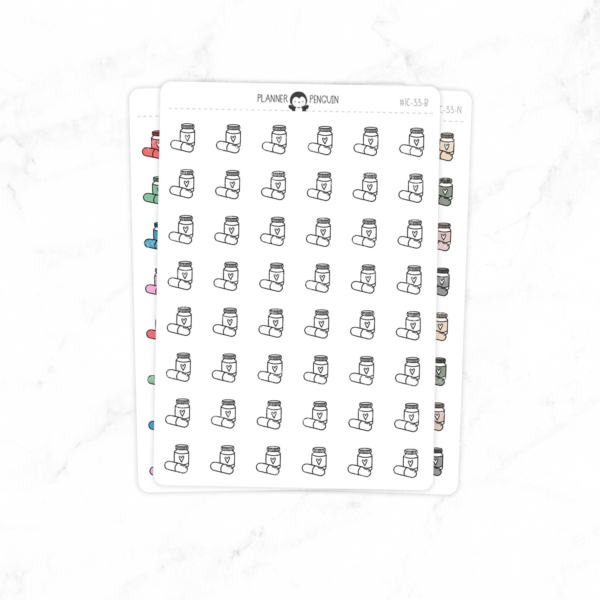 Vitamins Medication - Doodle Icon Stickers