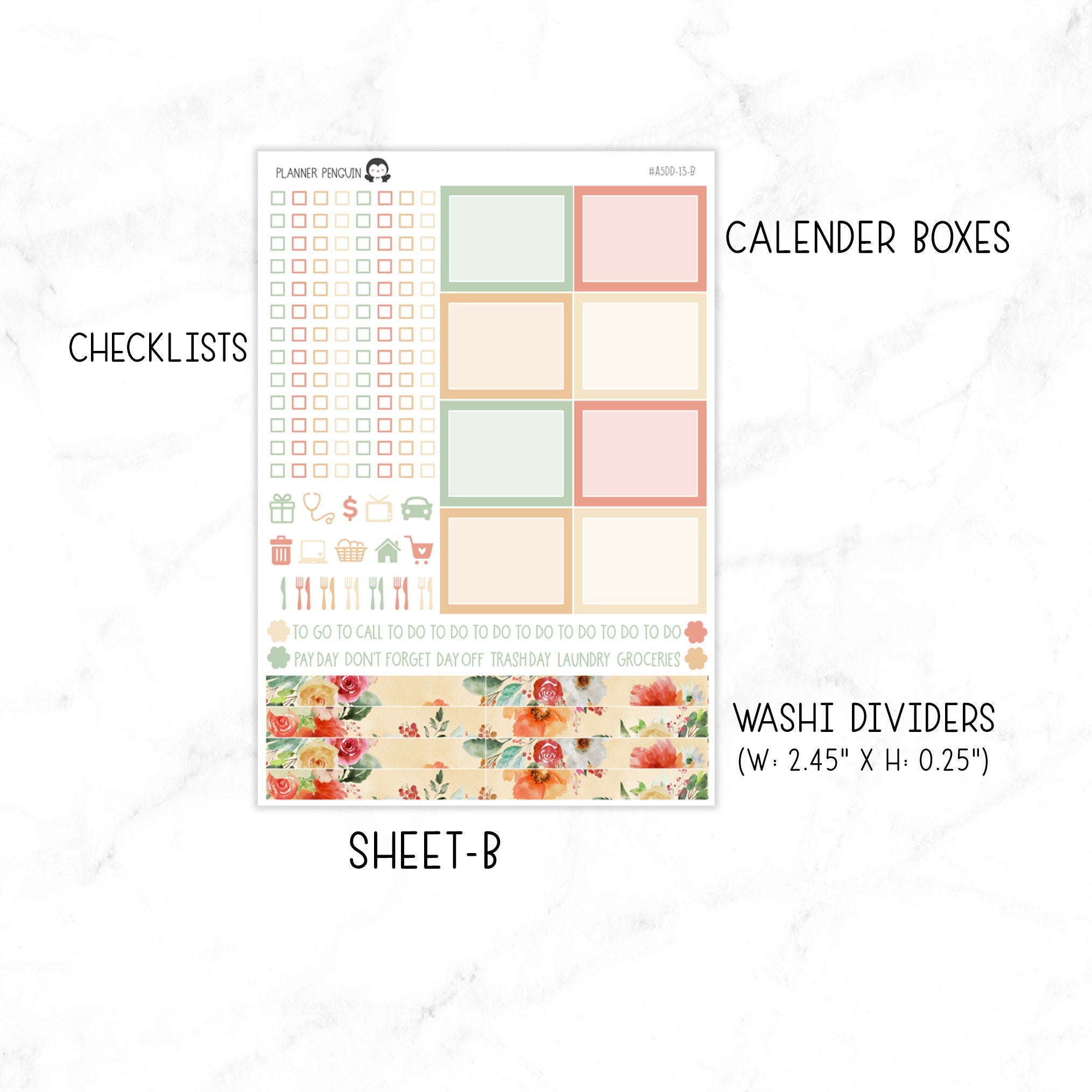 Spring Garden A5 Daily Duo Sticker Kit
