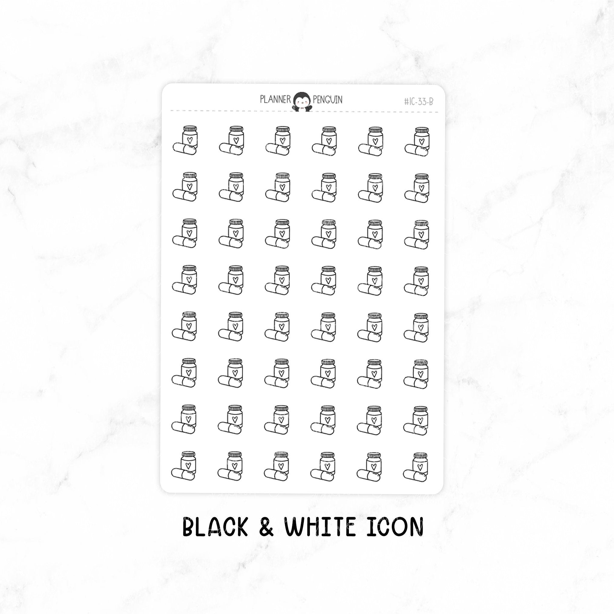 Vitamins Medication - Doodle Icon Stickers