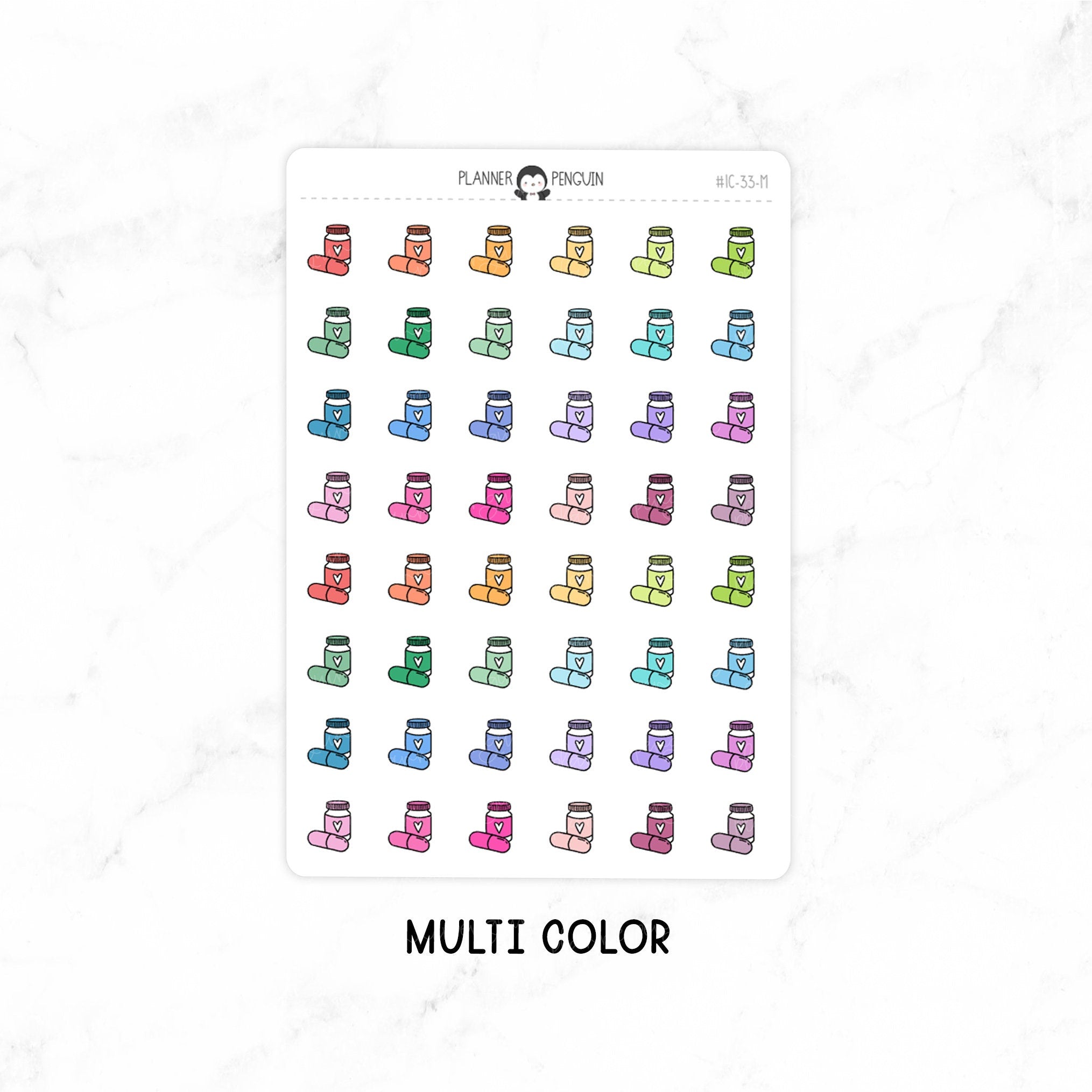 Vitamins Medication - Doodle Icon Stickers
