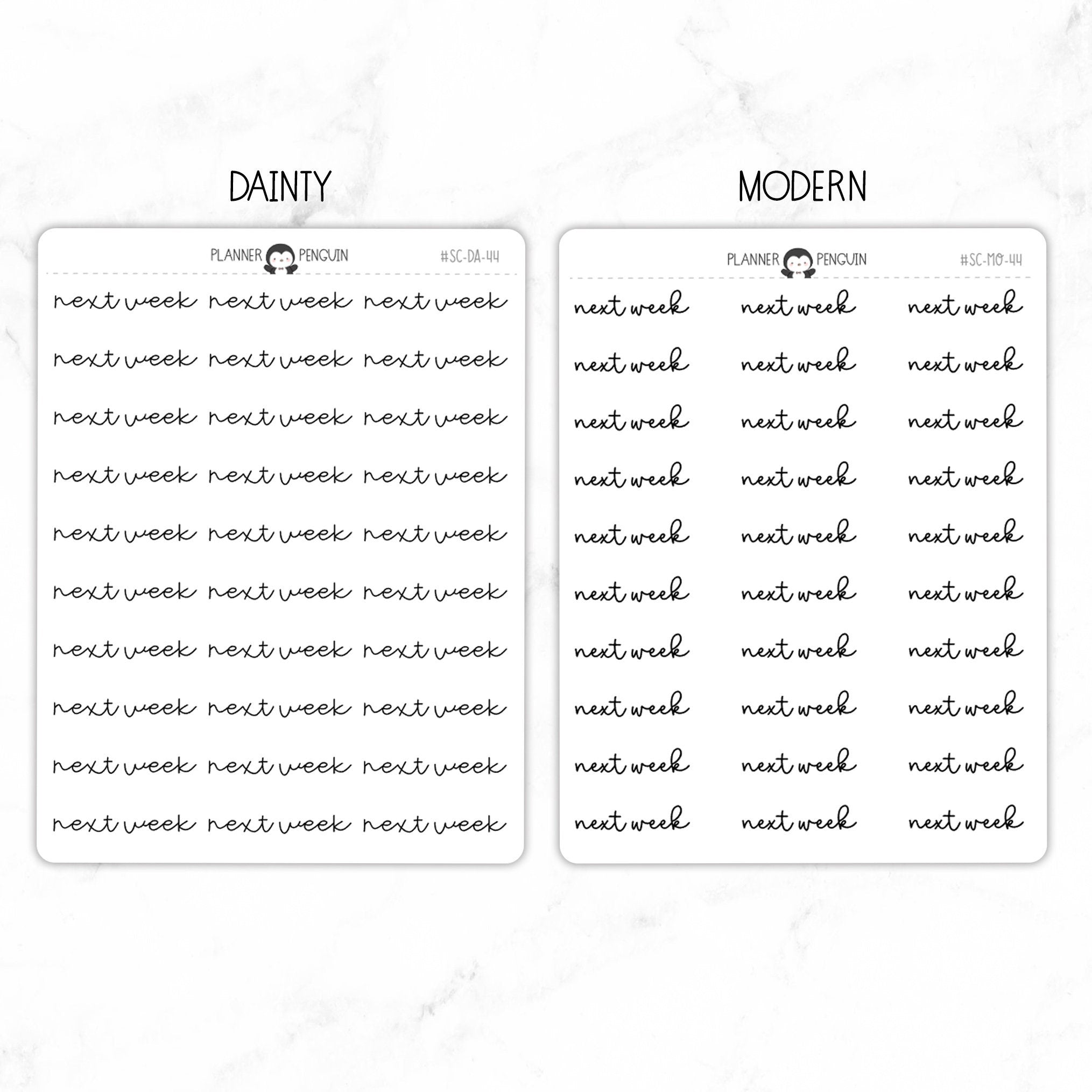 Next Week Script Stickers