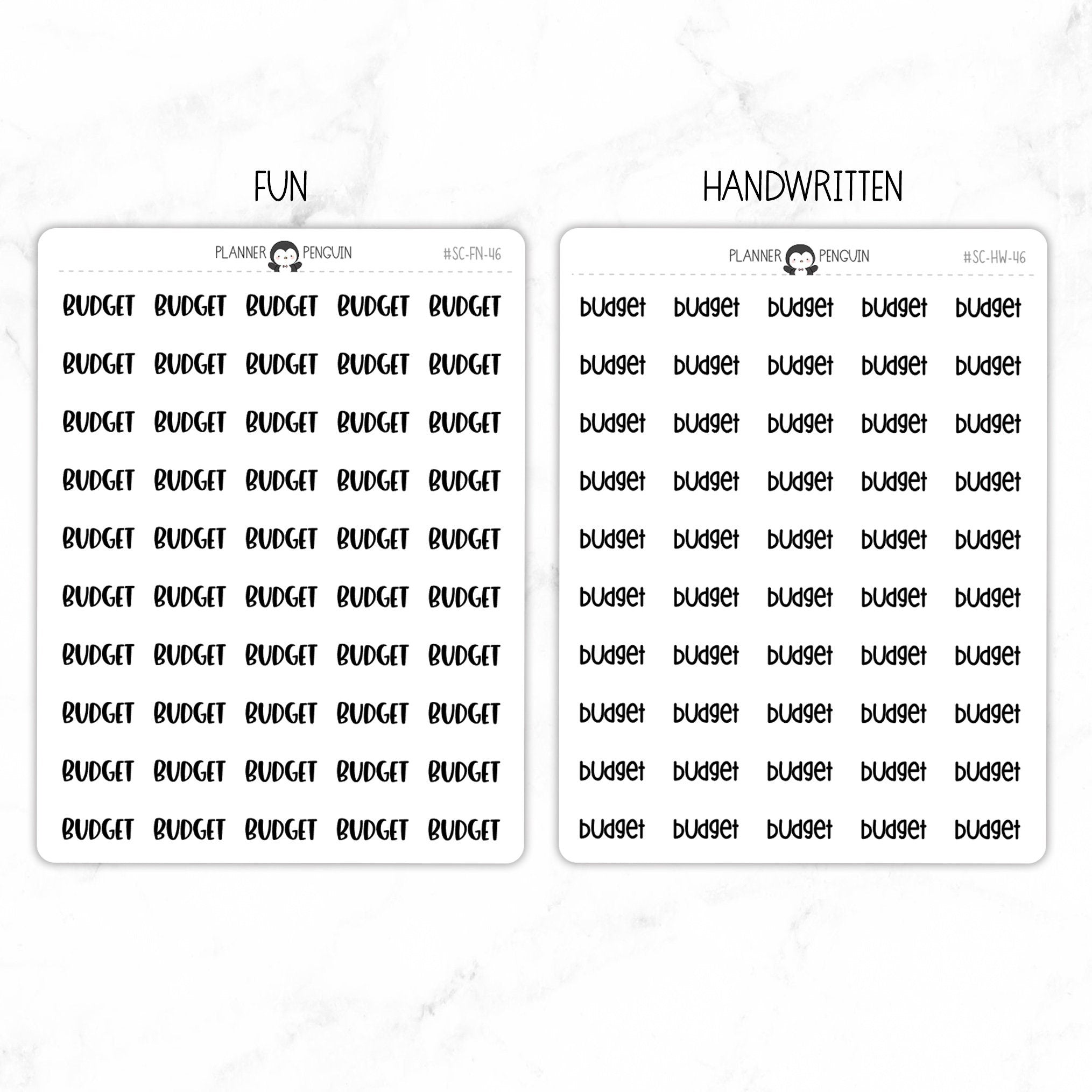 Budget Script Stickers