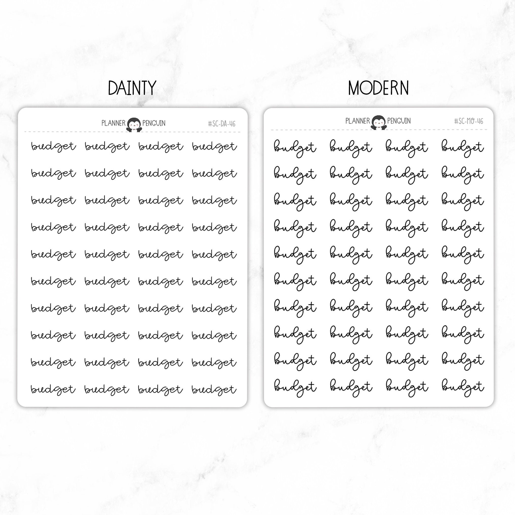 Budget Script Stickers