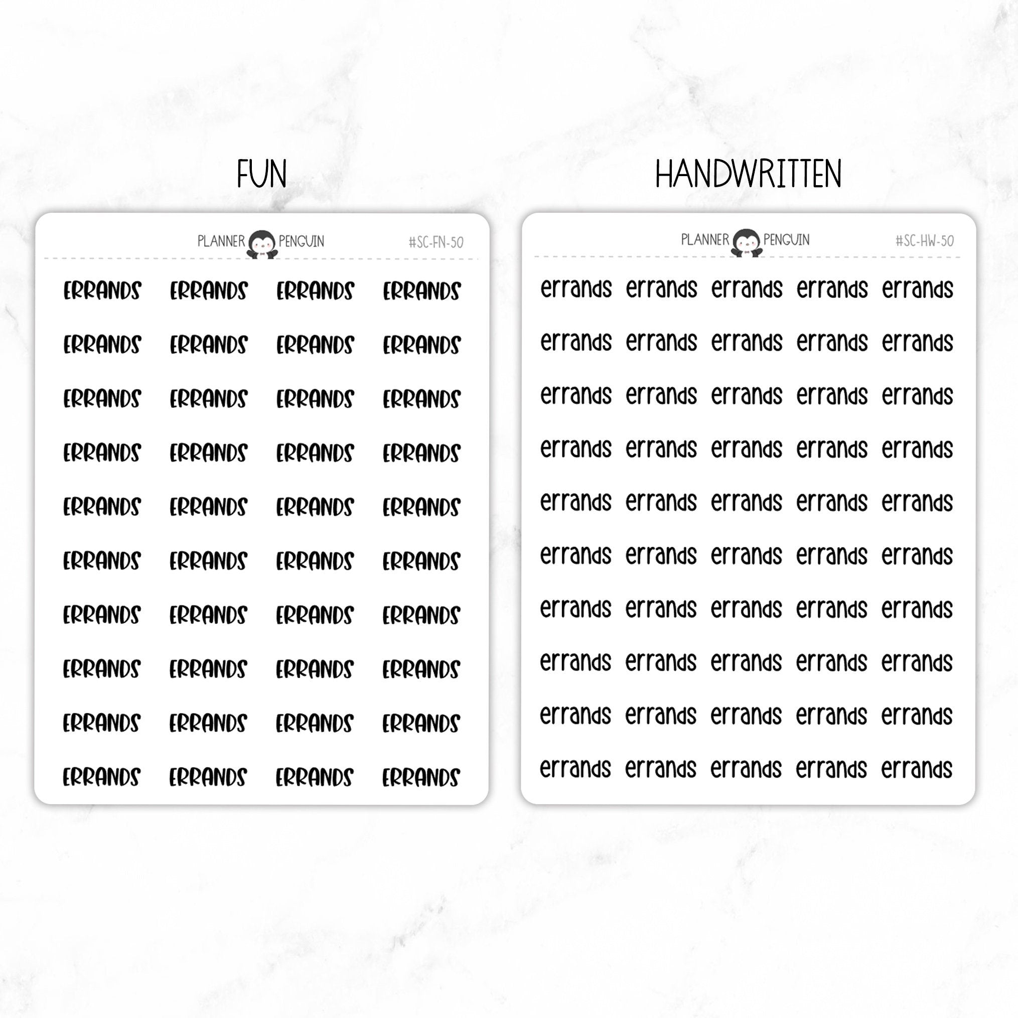 Errands Script Stickers