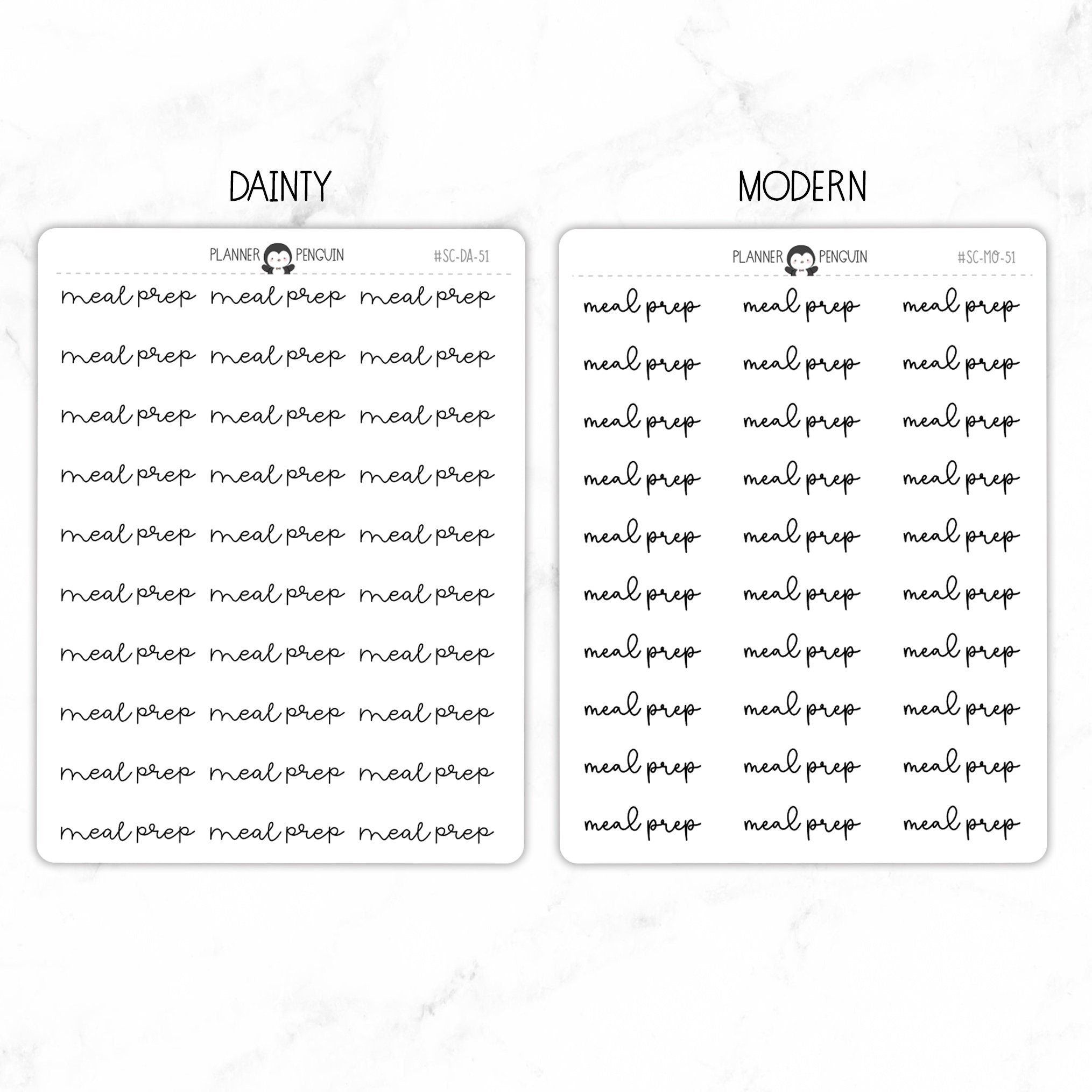 Meal Prep Script Stickers