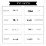 Church Script Stickers