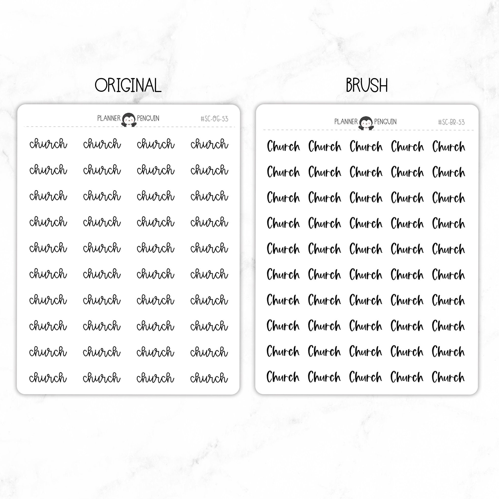Church Script Stickers