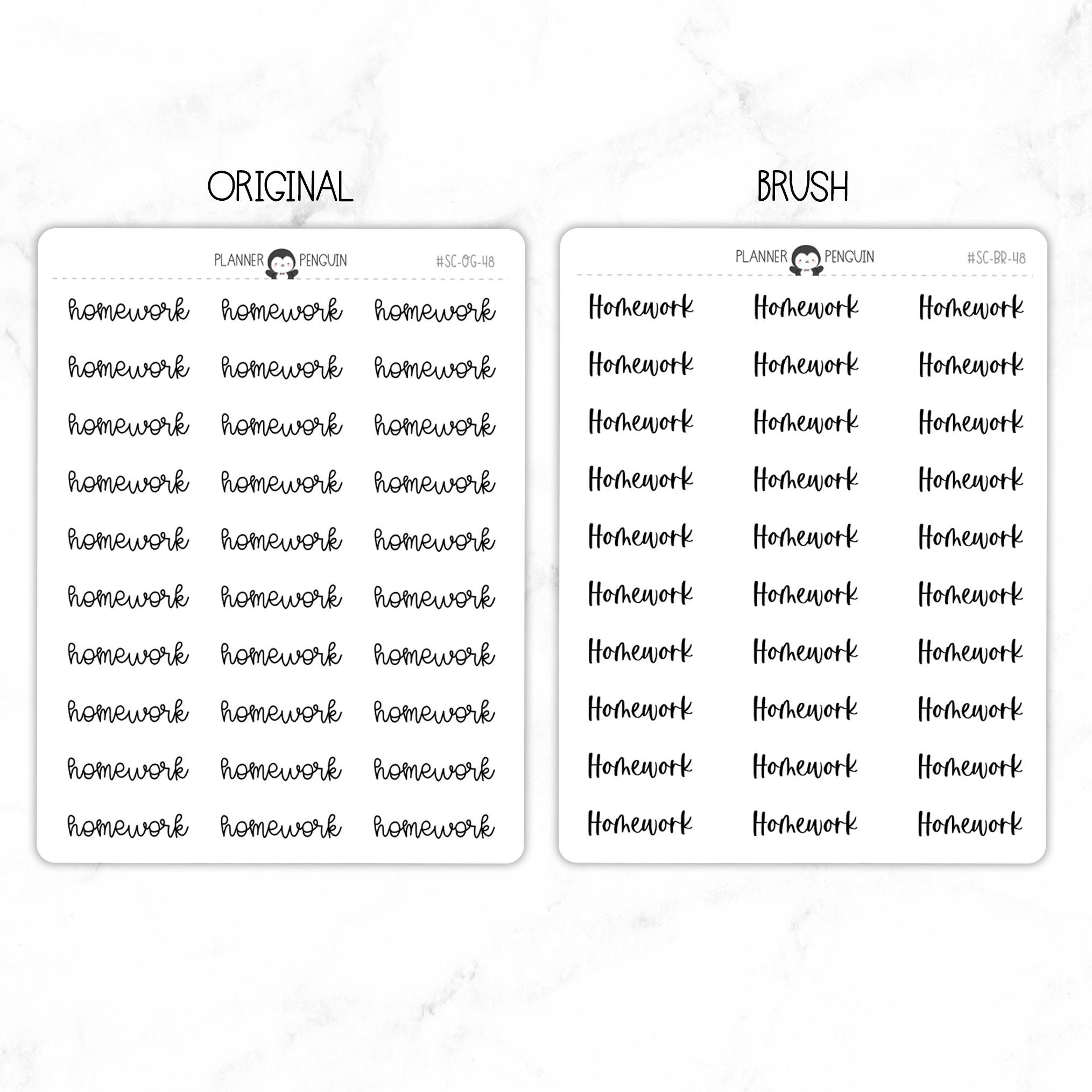 Homework Script Stickers