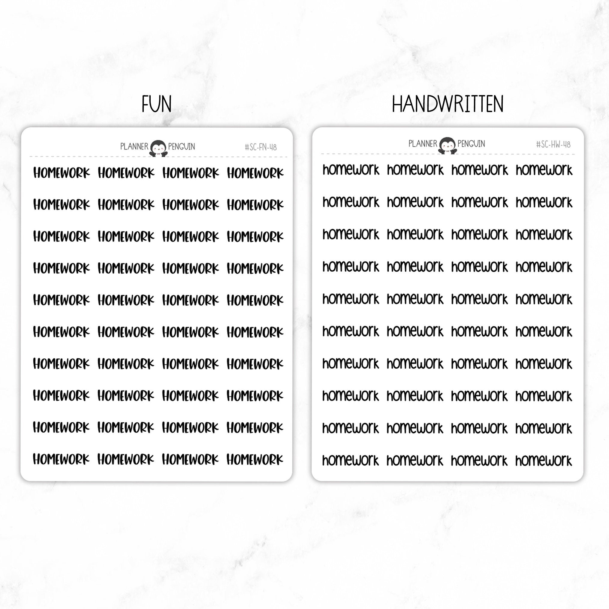 Homework Script Stickers