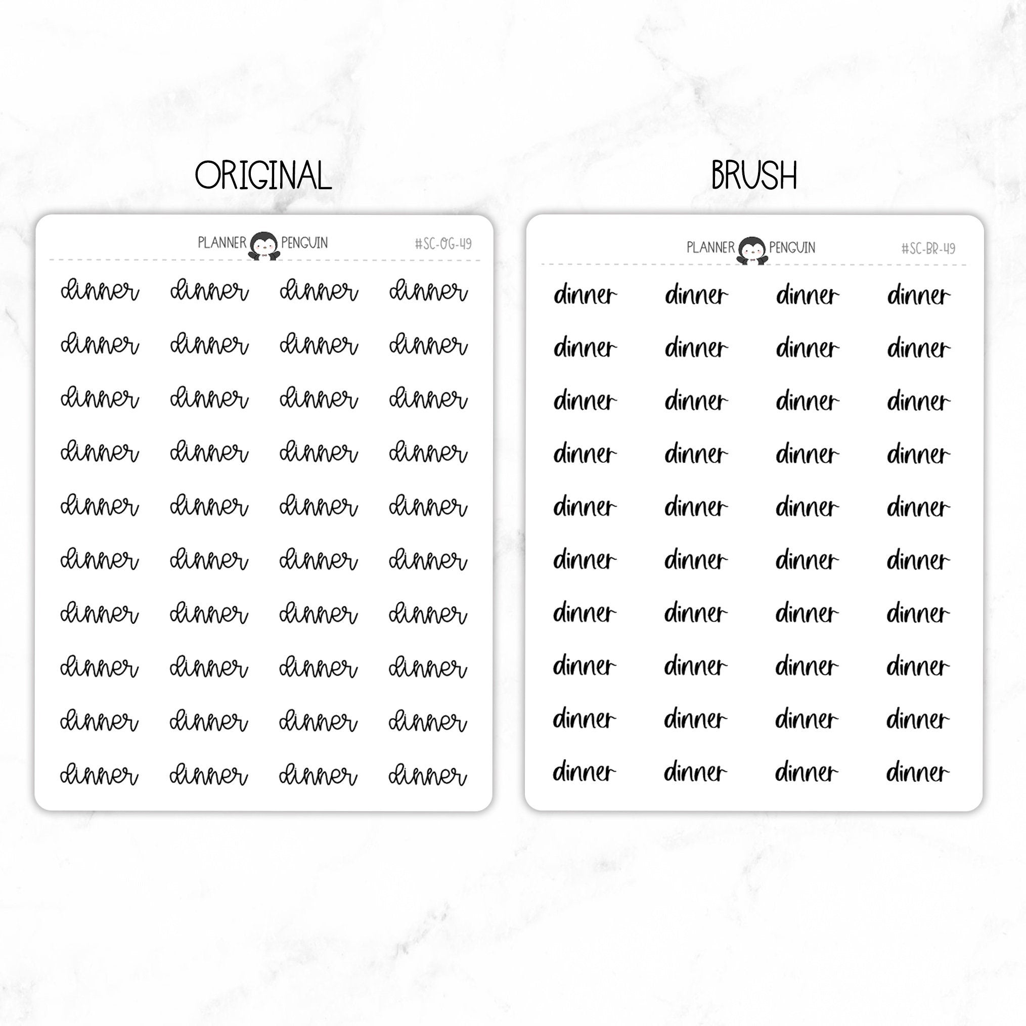 Dinner Script Stickers