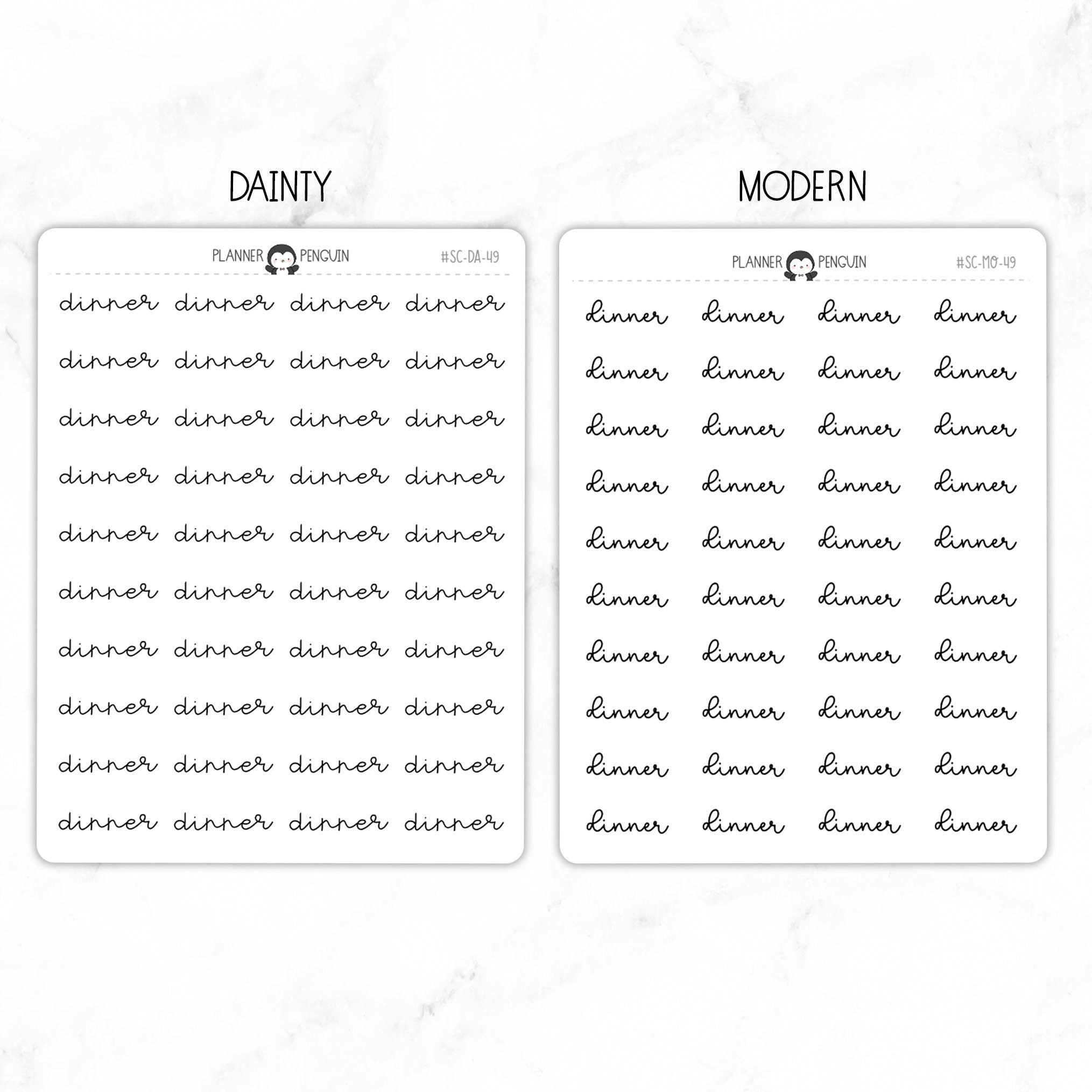 Dinner Script Stickers